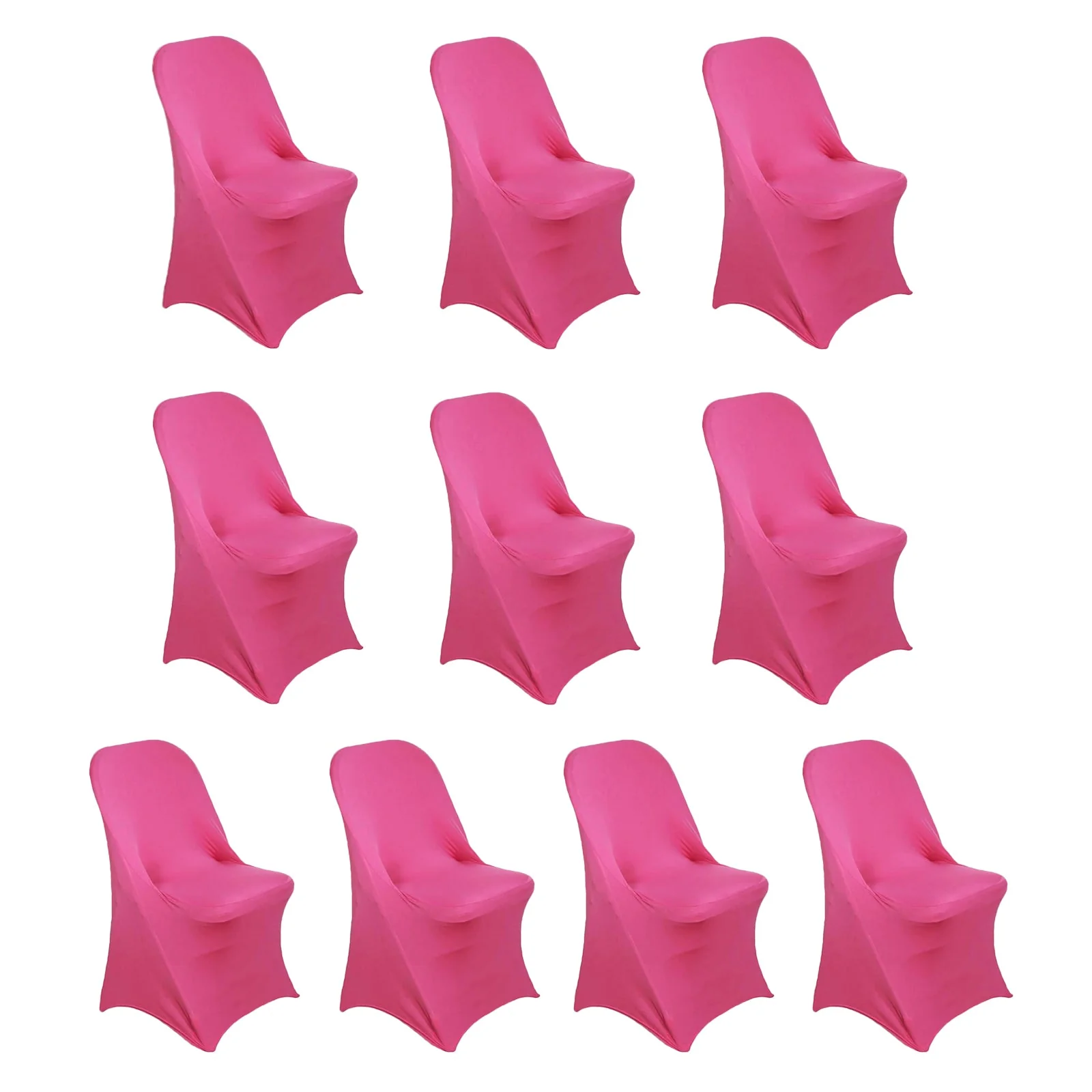 10 Pack Stretch Spandex Folding Chair Covers Fuchsia - 160GSM Superior Durability with a Snug Fit Slipcovers - Image 3