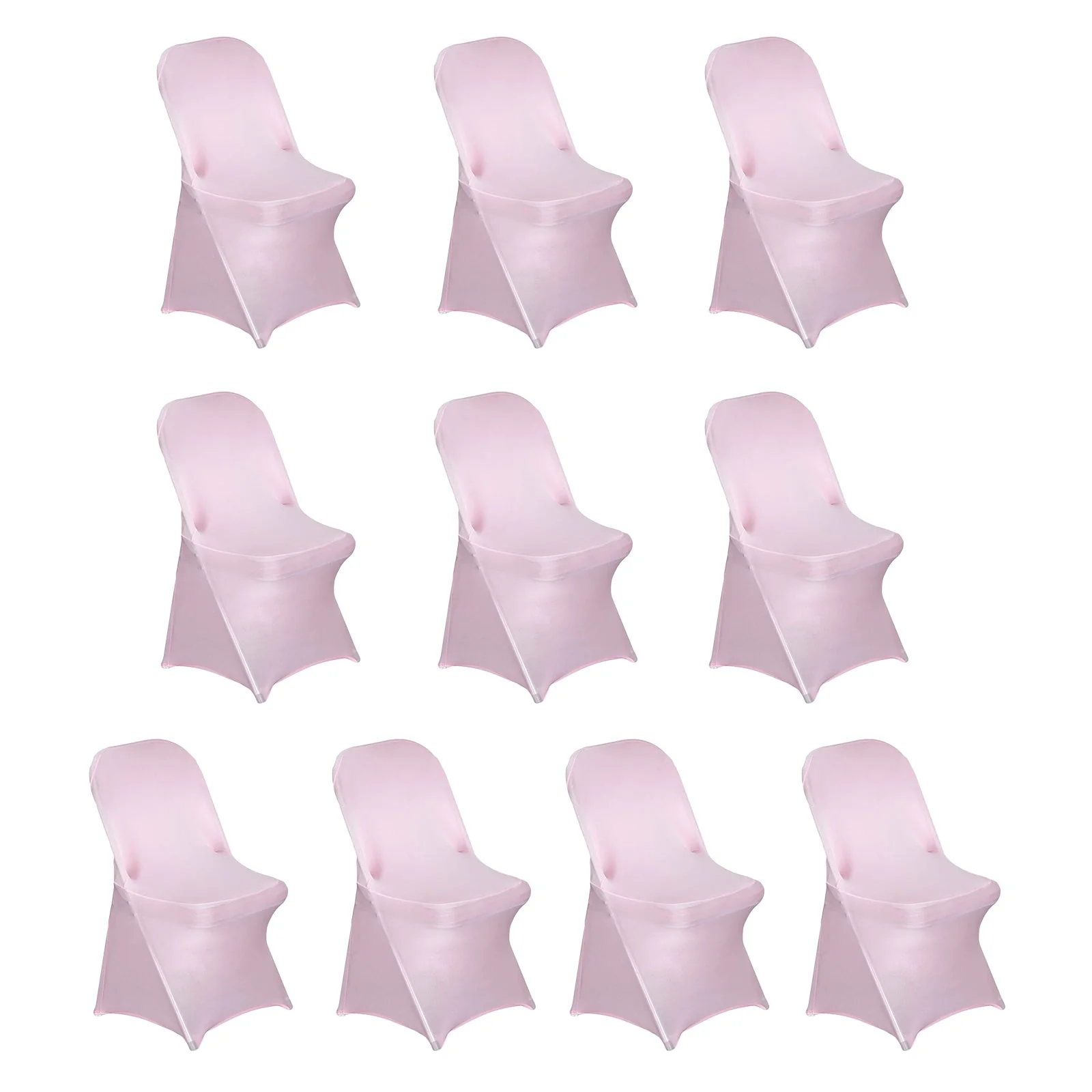 10 Pack Stretch Spandex Folding Chair Covers Pink - 160GSM Superior Durability with a Snug Fit Slipcovers - Image 3