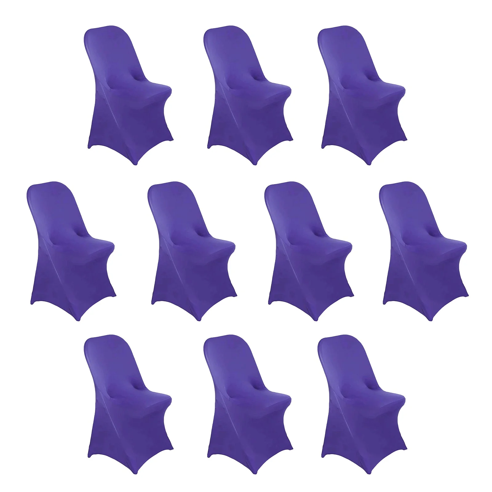 10 Pack Stretch Spandex Folding Chair Covers Purple - 160GSM Superior Durability with a Snug Fit Slipcovers
