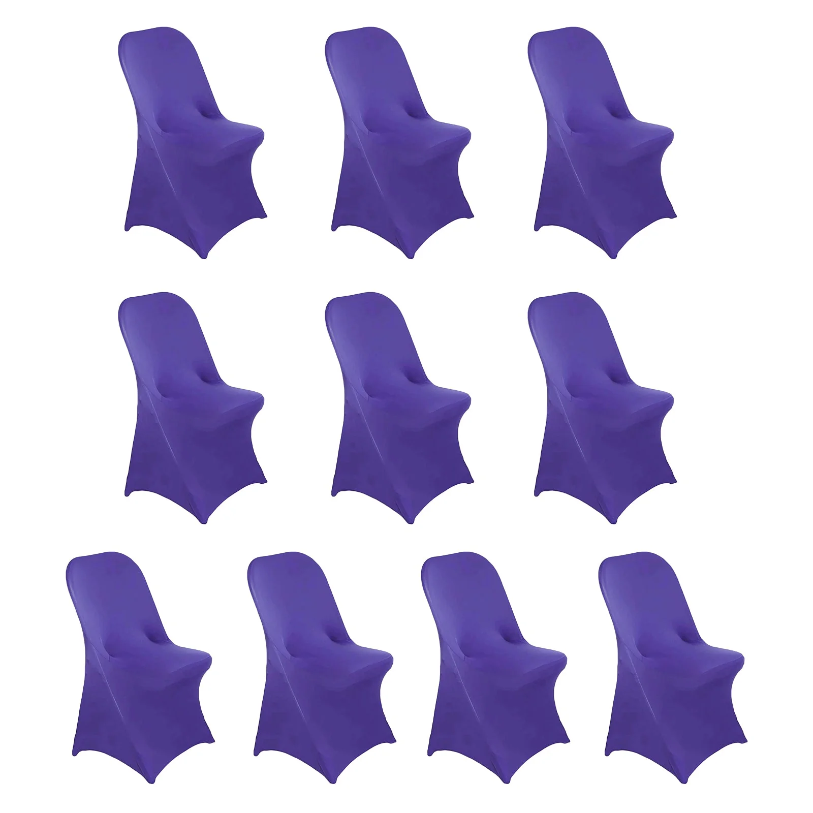 10 Pack Stretch Spandex Folding Chair Covers Purple - 160GSM Superior Durability with a Snug Fit Slipcovers - Image 3