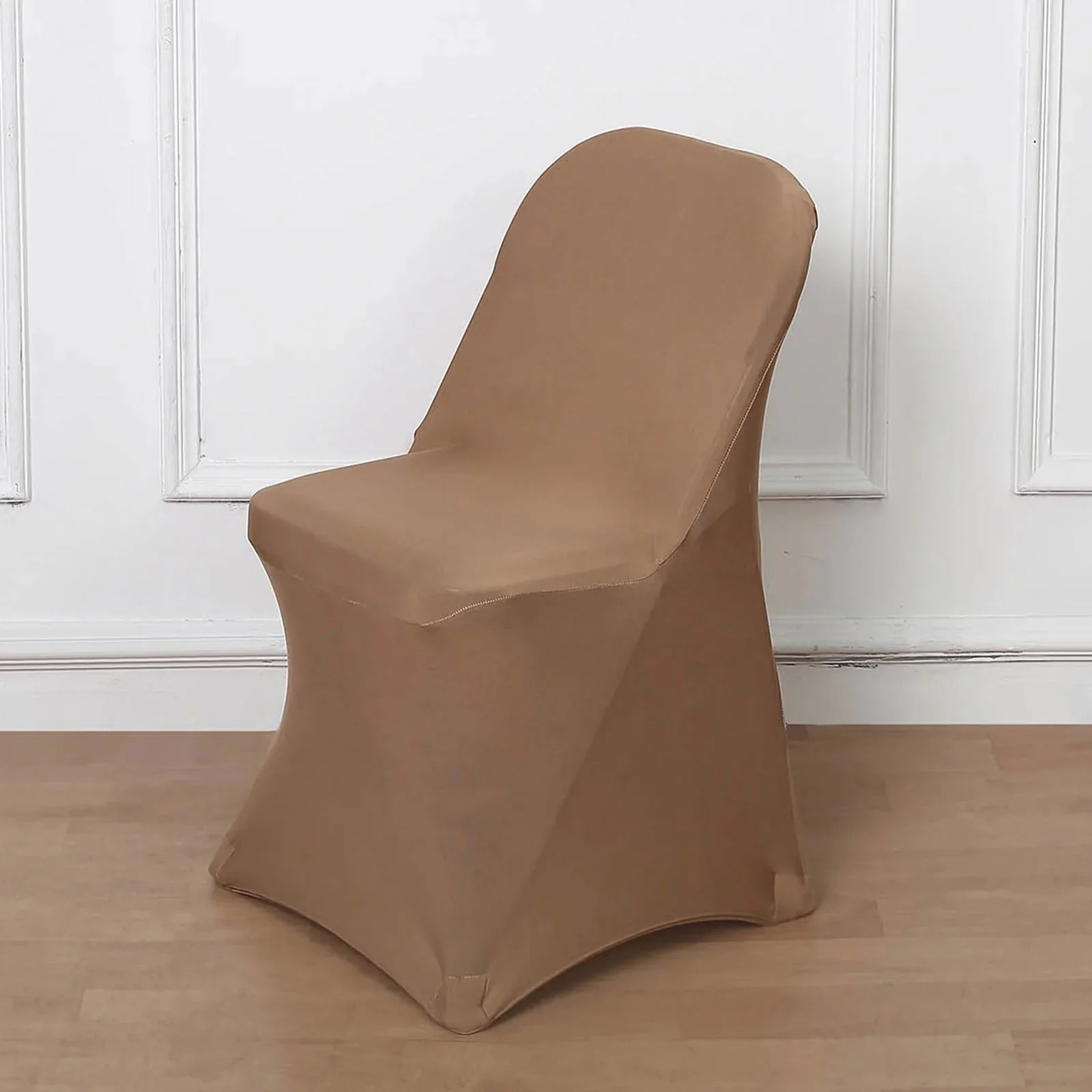 10 Pack Stretch Spandex Folding Chair Covers Taupe - 160GSM Superior Durability with a Snug Fit Slipcovers - Image 2