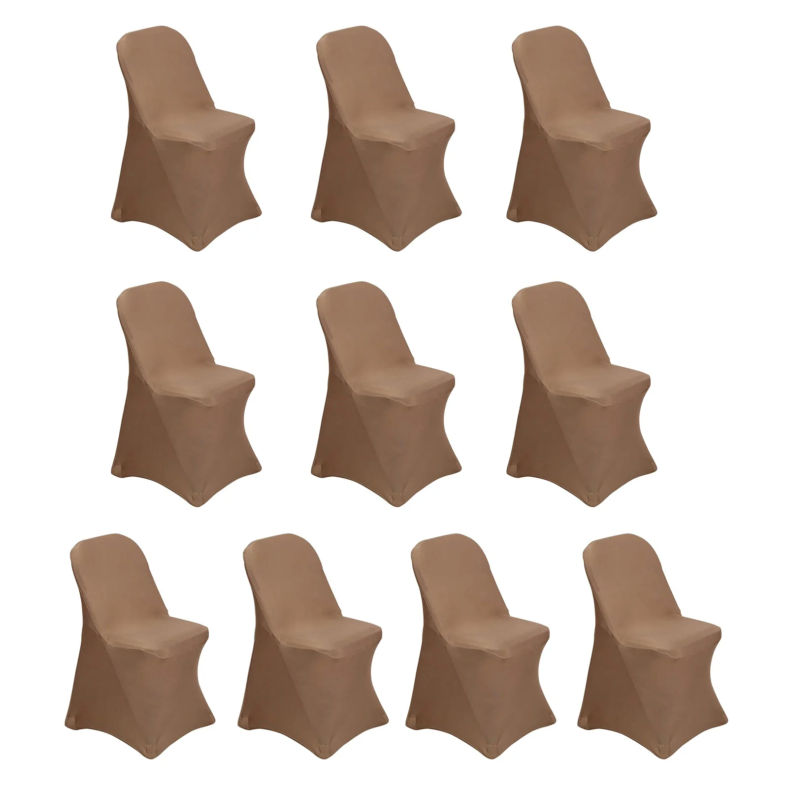 10 Pack Stretch Spandex Folding Chair Covers Taupe - 160GSM Superior Durability with a Snug Fit Slipcovers - Image 3