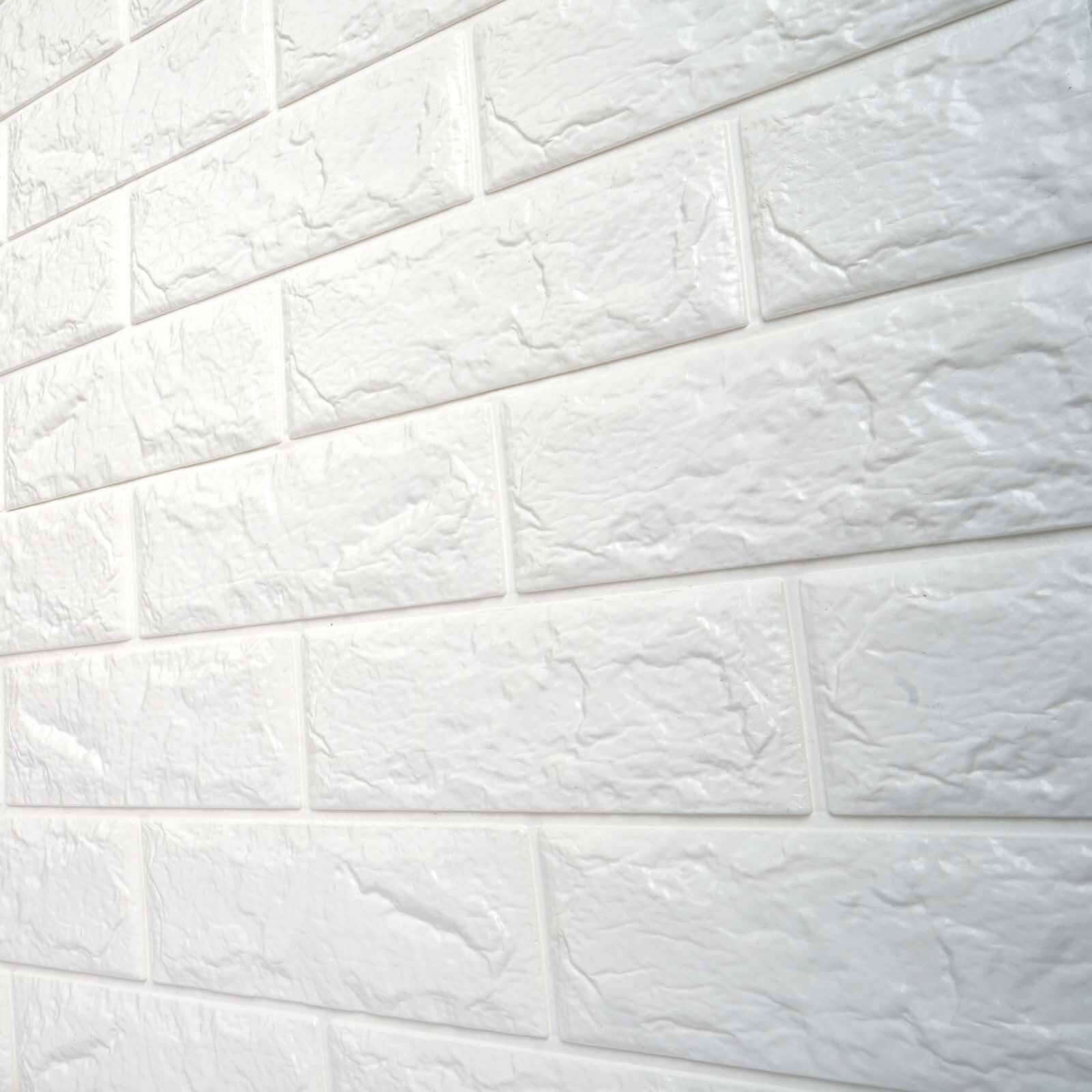 10 Pack White Foam Brick Peel And Stick 3D Wall Tile Panels Covers 58sq.ft - Image 10
