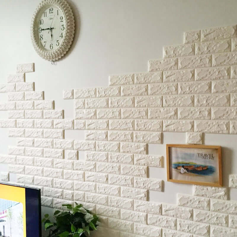 10 Pack White Foam Brick Peel And Stick 3D Wall Tile Panels Covers 58sq.ft - Image 11