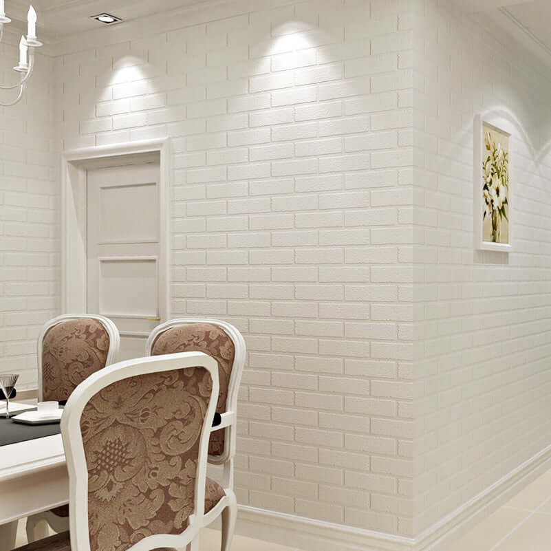 10 Pack White Foam Brick Peel And Stick 3D Wall Tile Panels Covers 58sq.ft - Image 16