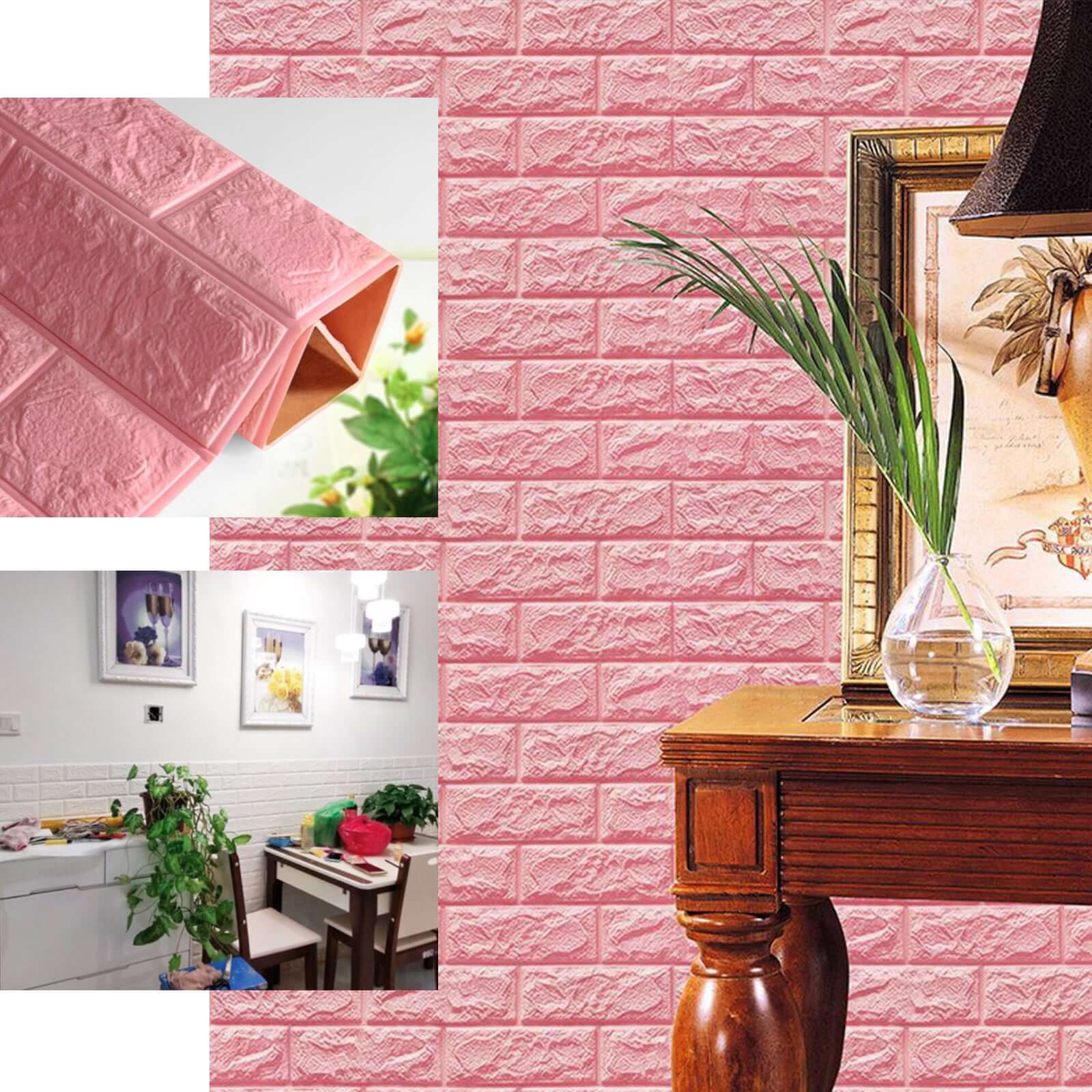 10 Pack White Foam Brick Peel And Stick 3D Wall Tile Panels Covers 58sq.ft - Image 5