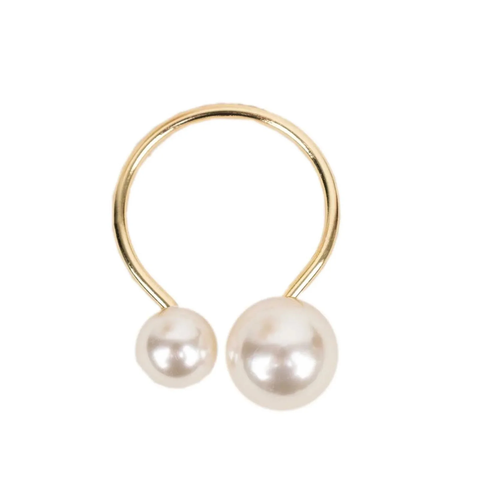 10 Pack White Pearl Gold Metal Napkin Rings Dining Table Decor, Elegant Round Wedding Napkin Holders - 2.5" - Image 6