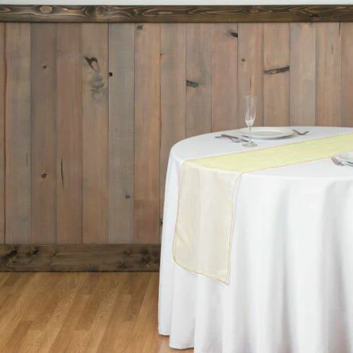 10 Pack Yellow Sheer Organza Table Runners - 14"x108" - Image 6