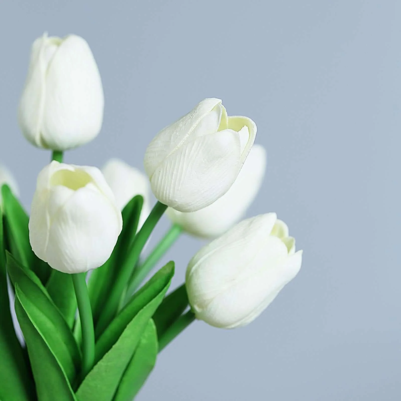 10 Stems White Real Touch Artificial Foam Tulip Flower Bouquets 13" - Image 7