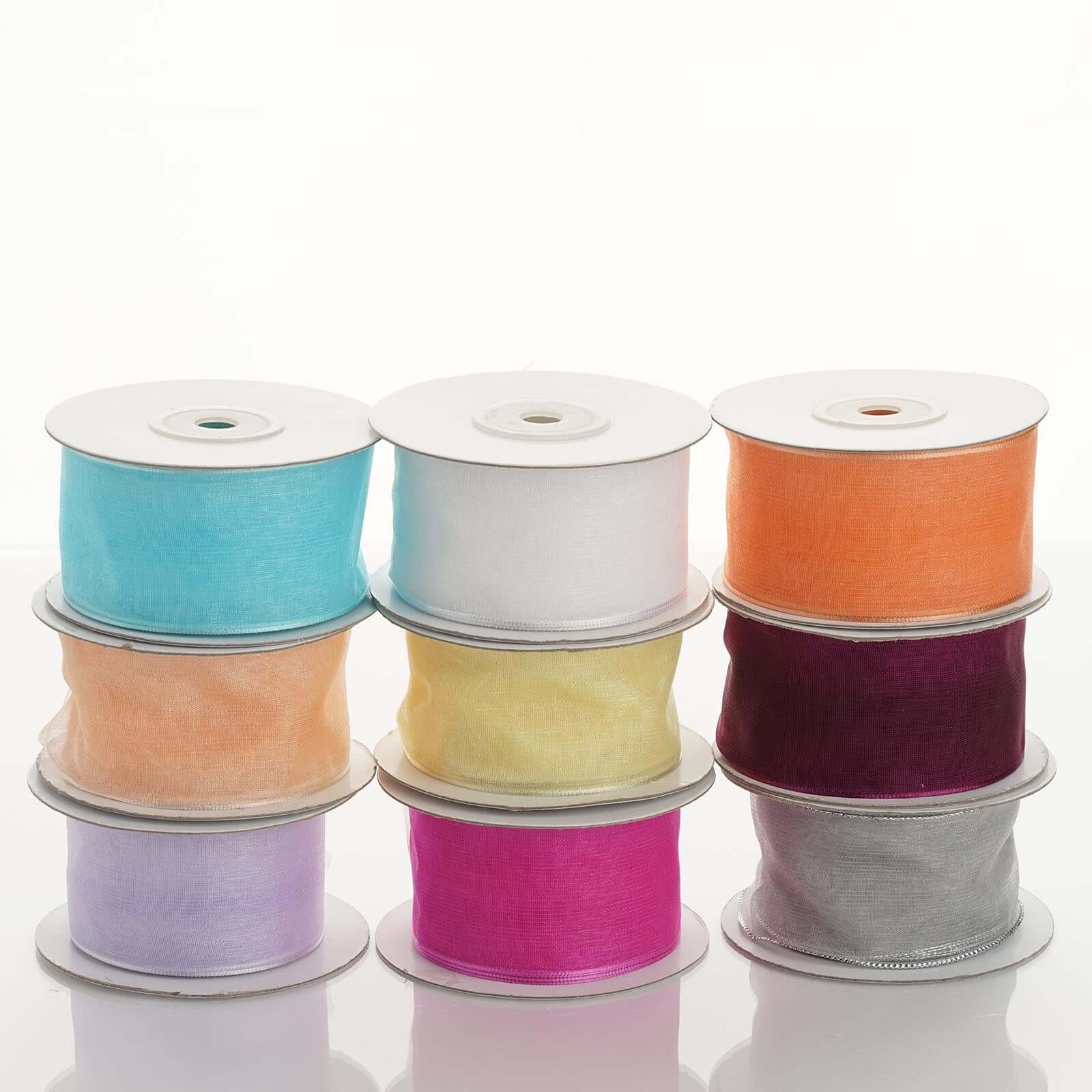 Ivory Sheer Organza Wired Edge Ribbon 10 Yards 1.5" - Image 10