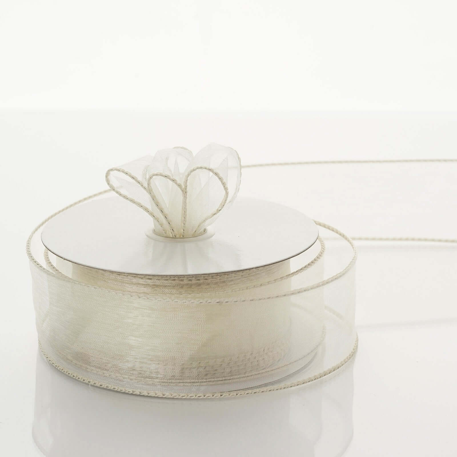 Ivory Sheer Organza Wired Edge Ribbon 10 Yards 1.5" - Image 9