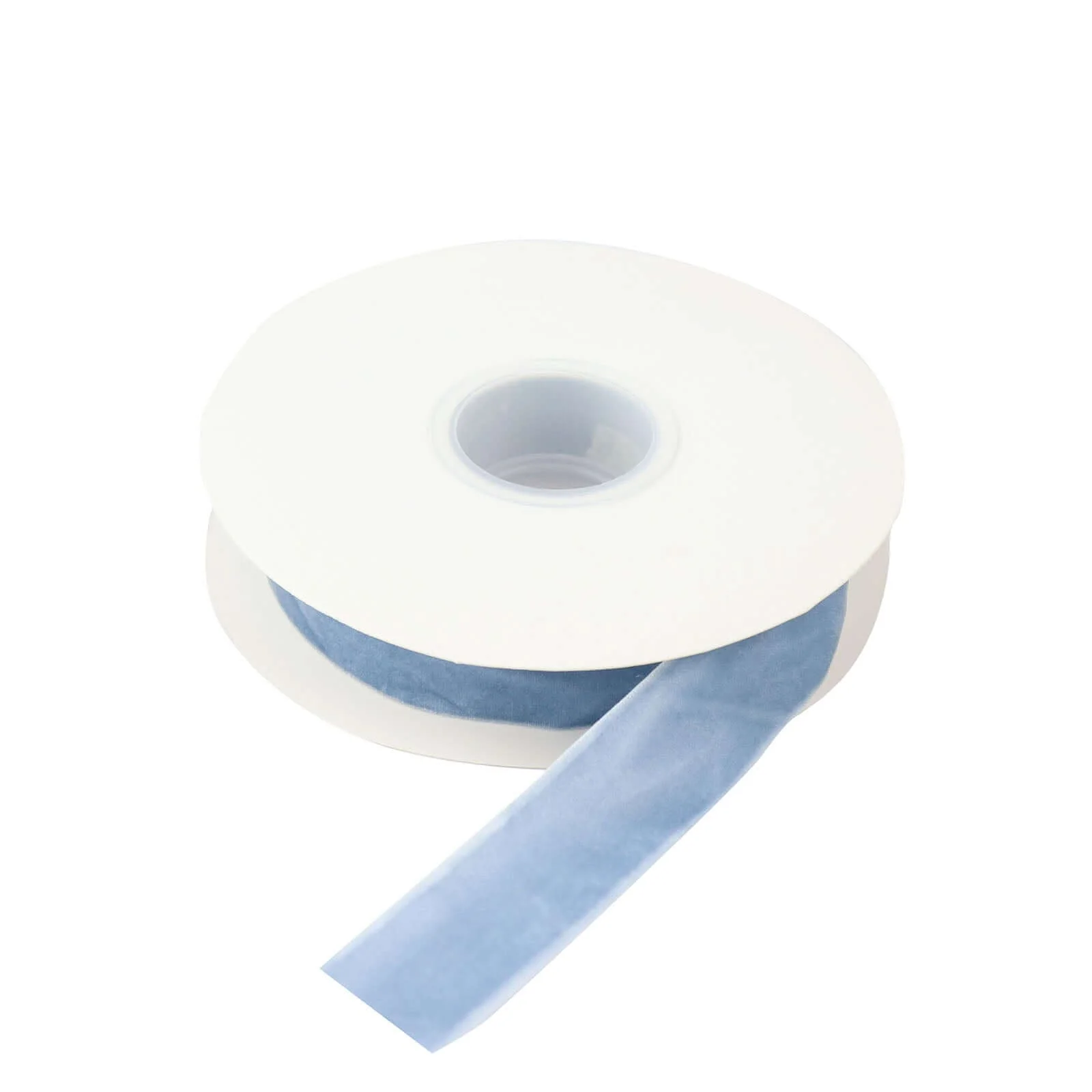 Dusty Blue Velvet Single Faced Ribbon Spool, DIY Craft Supplies, Velvet and Nylon Ribbon Roll 10 Yards 1" - Image 6