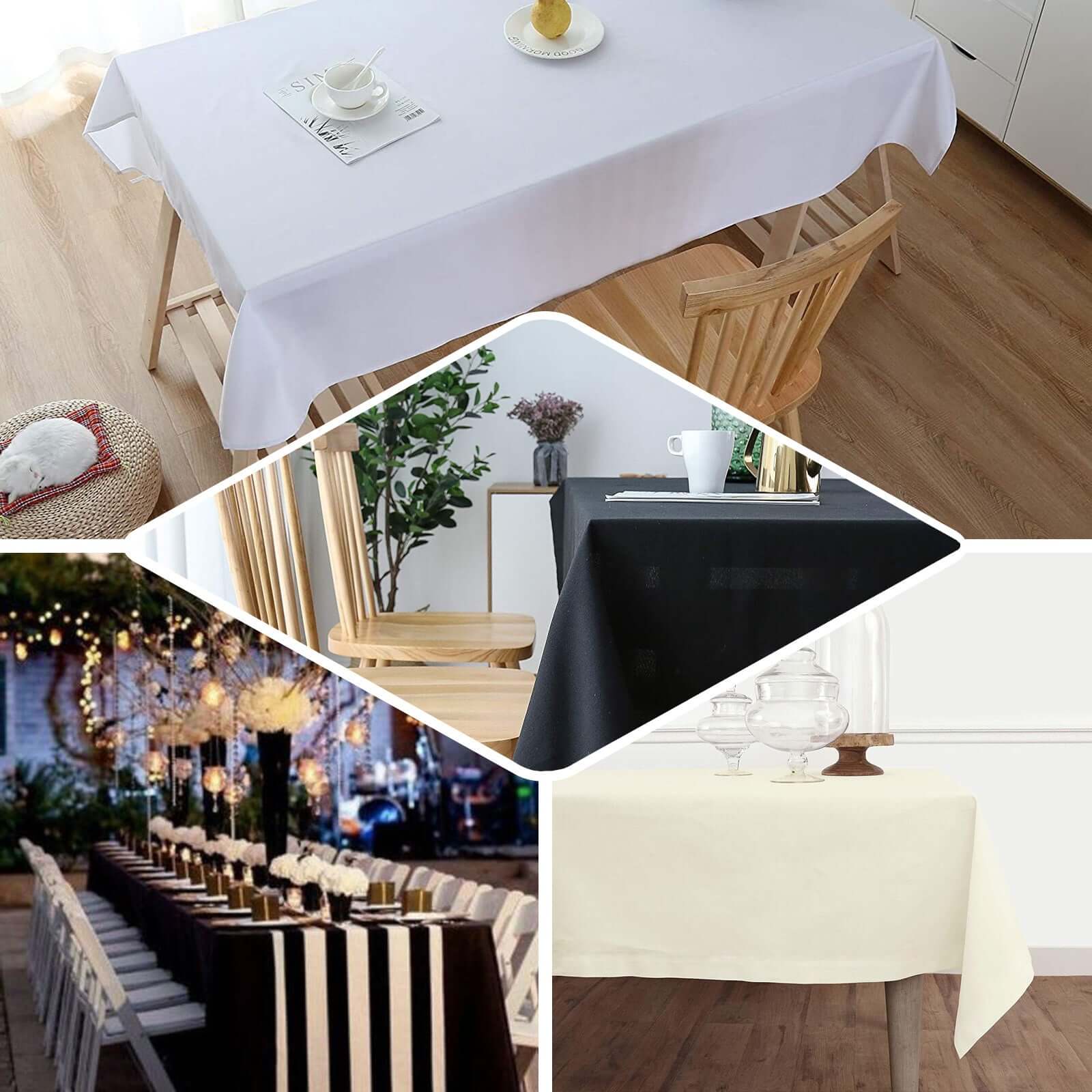 100% Cotton Rectangle Tablecloth 60"x102" Black Linen - Soft & Breathable Table Cover - Image 5