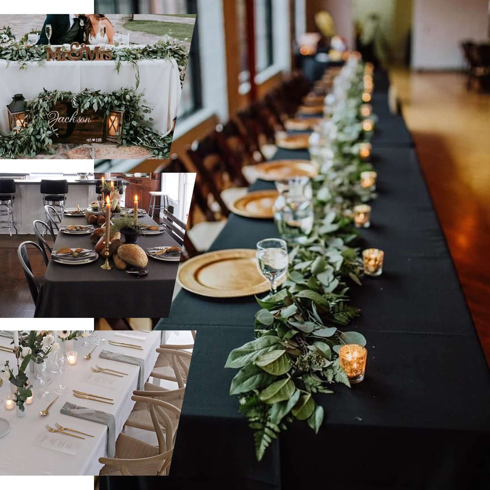 100% Cotton Rectangle Tablecloth 60"x126" Black Linen - Soft & Breathable Table Cover - Image 5
