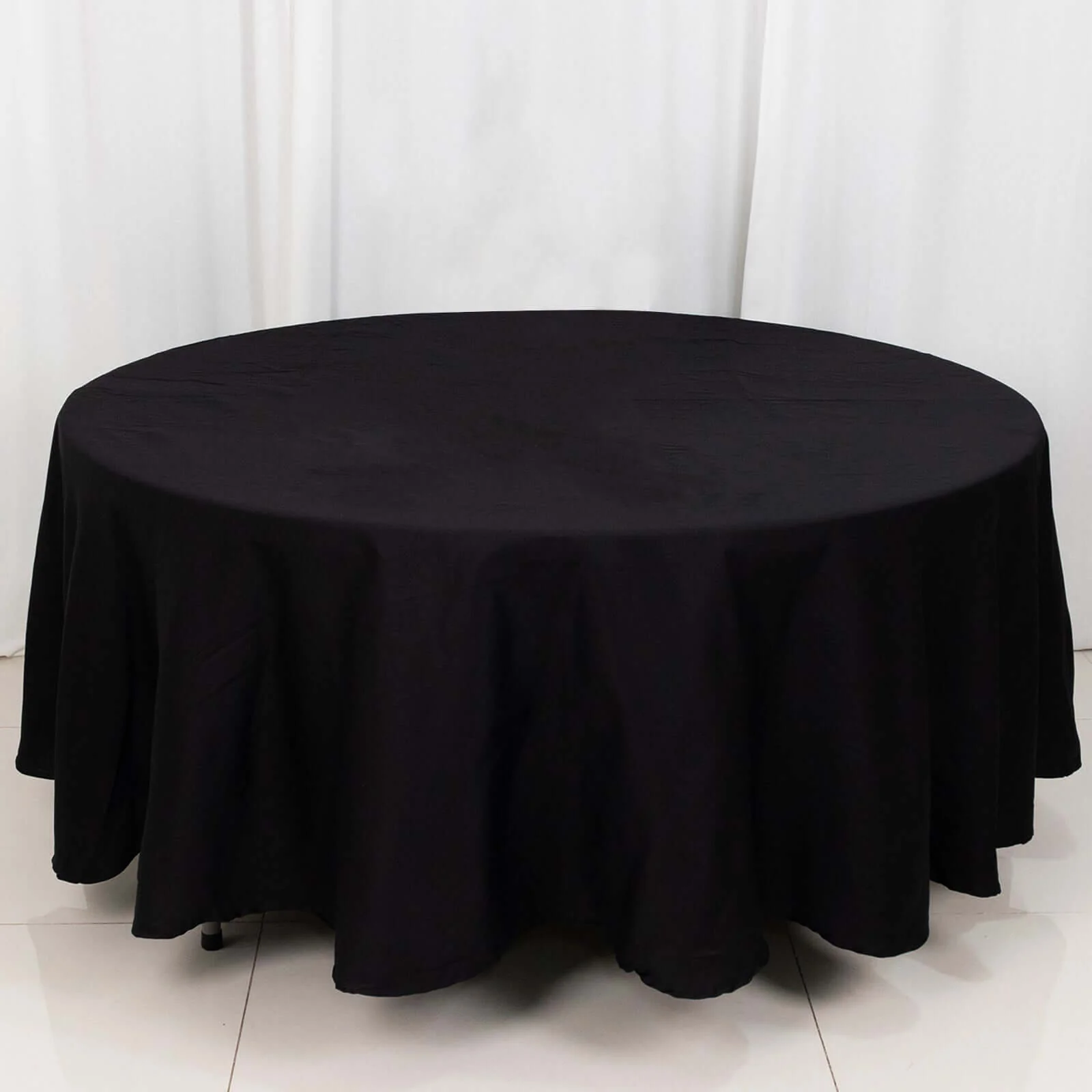100% Cotton Round Tablecloth 108" Black Linen - Soft & Breathable Table Cover