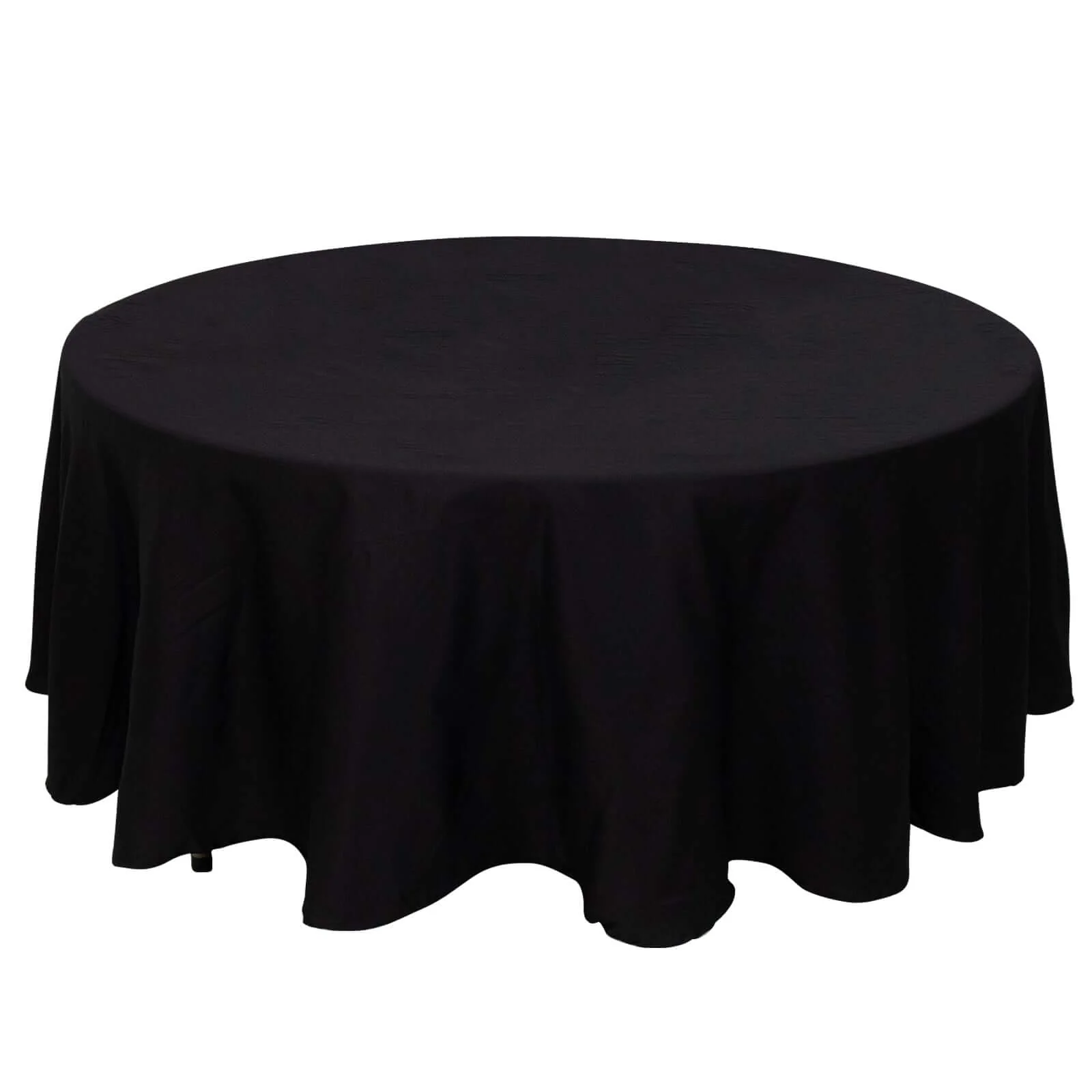 100% Cotton Round Tablecloth 108" Black Linen - Soft & Breathable Table Cover - Image 6