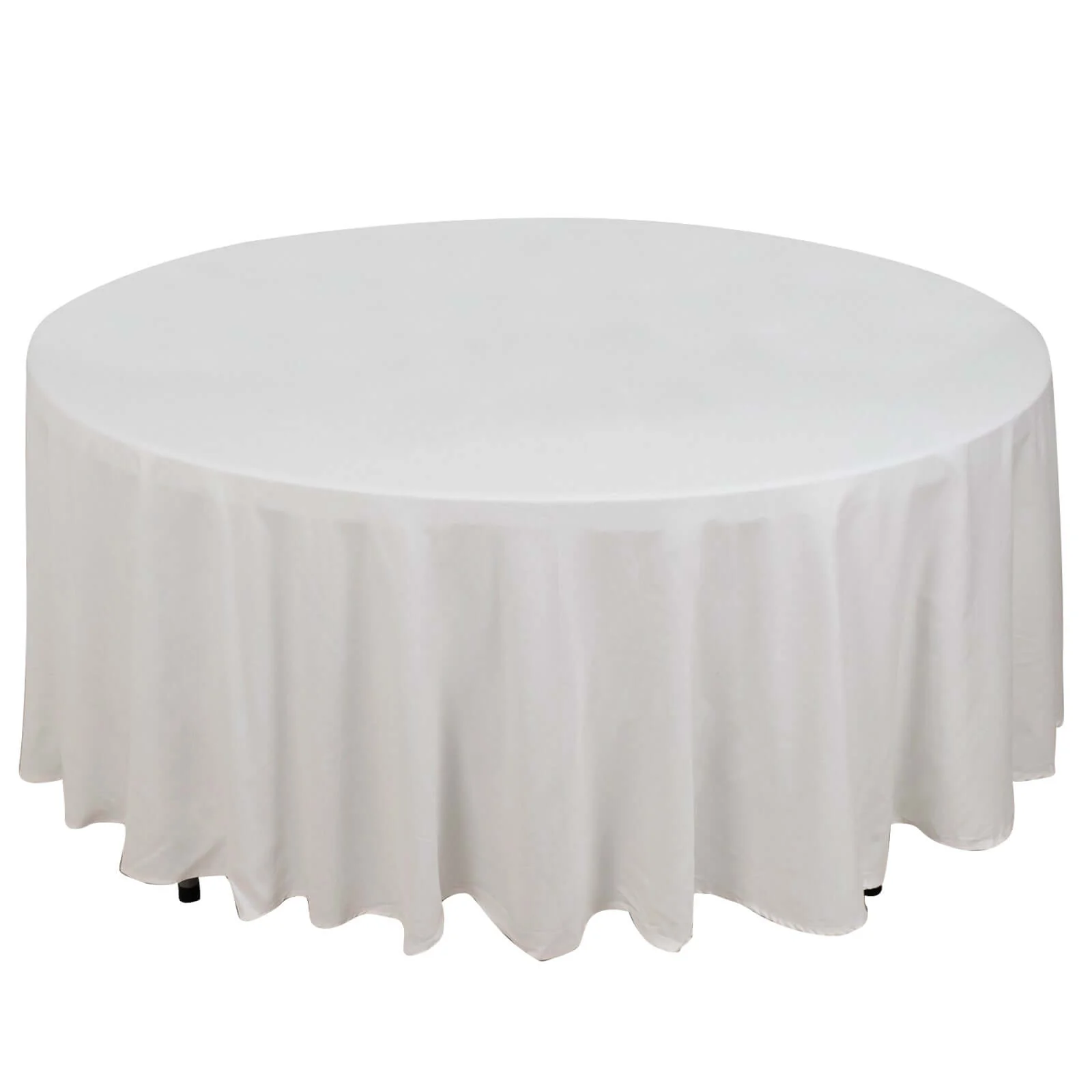 100% Cotton Round Tablecloth 108" White Linen - Soft & Breathable Table Cover - Image 7