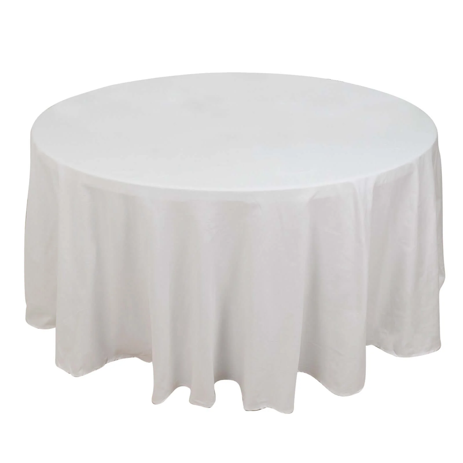 100% Cotton Round Tablecloth 120" White Linen - Soft & Breathable Seamless Table Cover for Stylish Tablescapes - Image 6