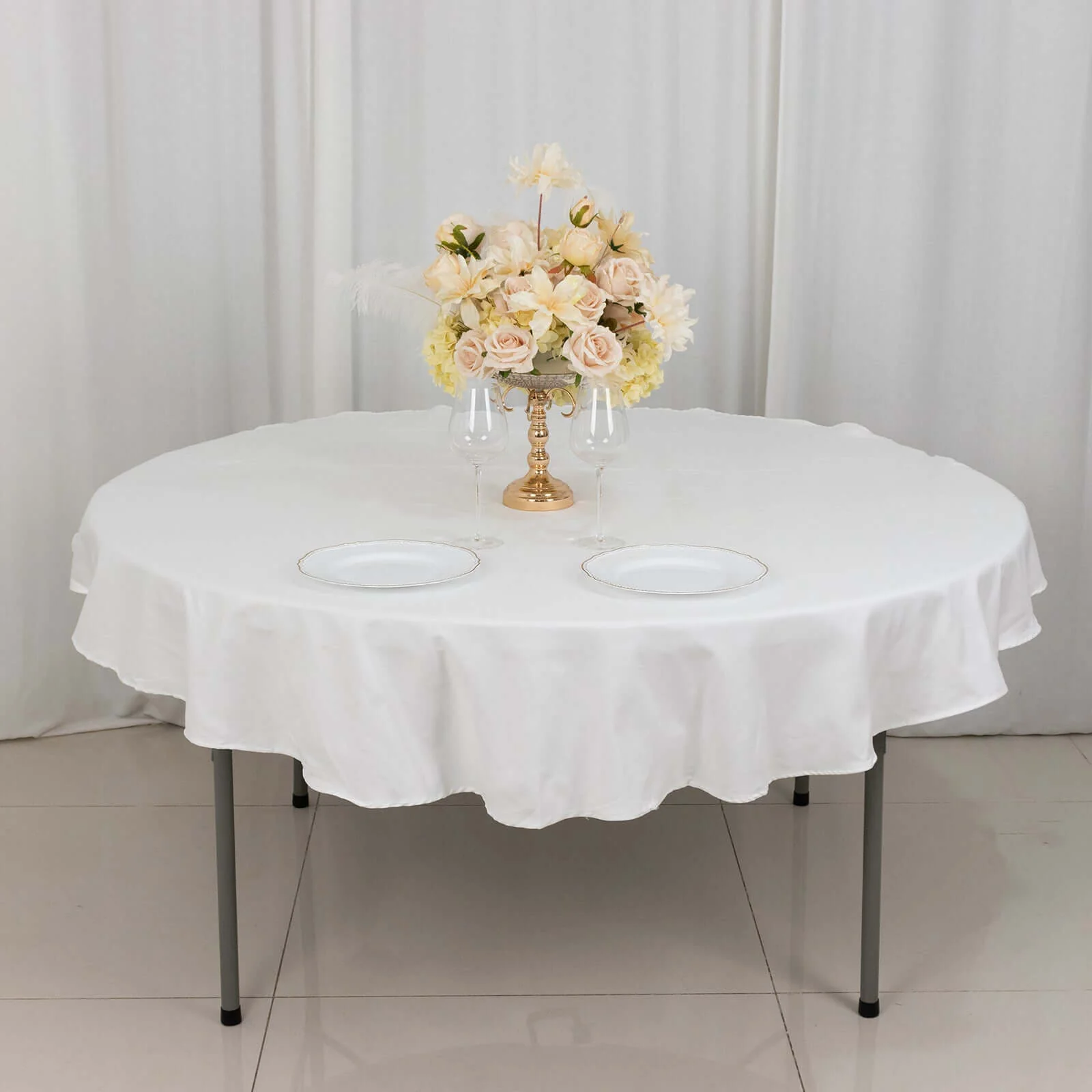100% Cotton Round Tablecloth 70" White Linen - Soft & Breathable Table Cover for Stylish Tablescapes - Image 3