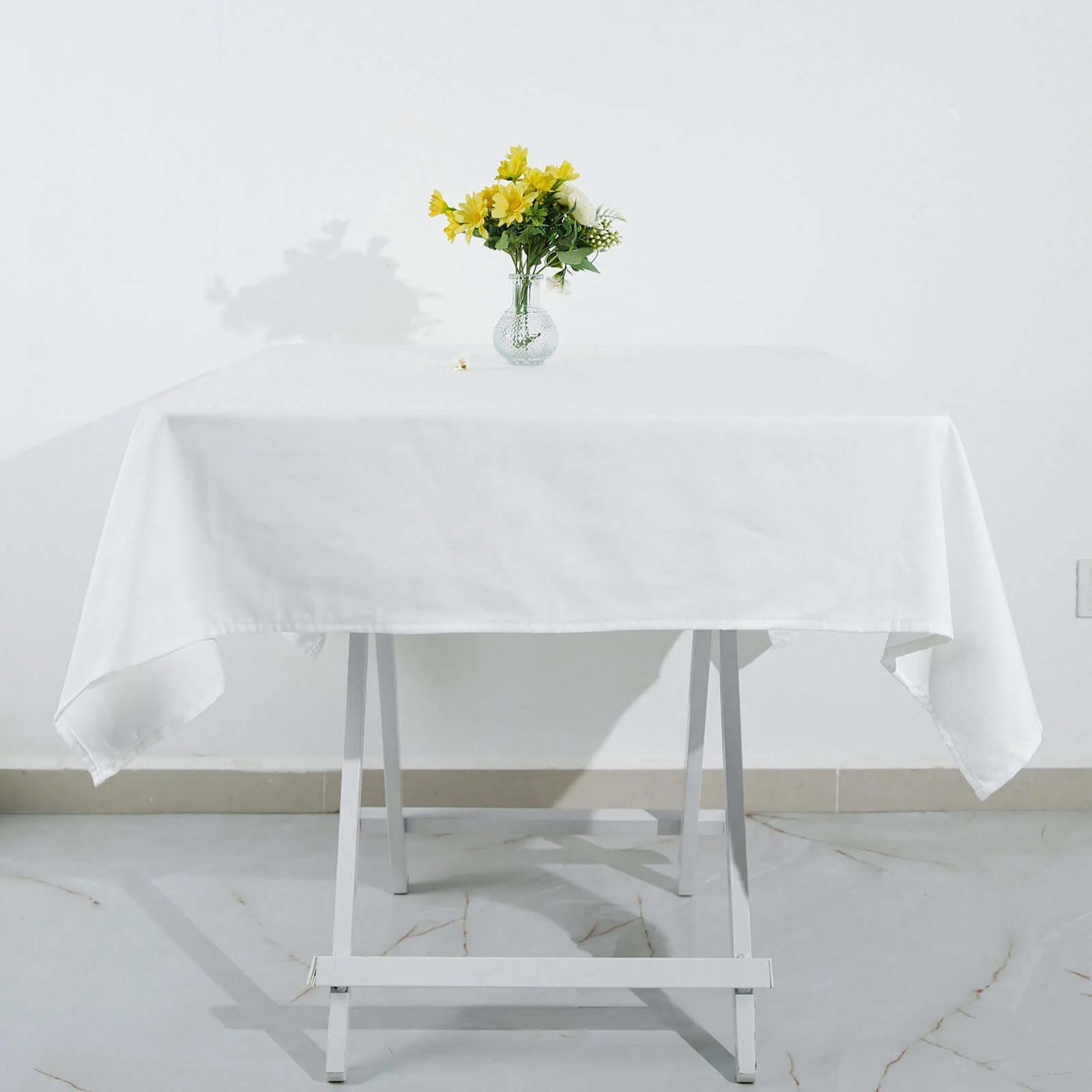 100% Cotton Square Tablecloth 54"x54" White Linen - Soft & Breathable Table Cover for Stylish Tablescapes - Image 5