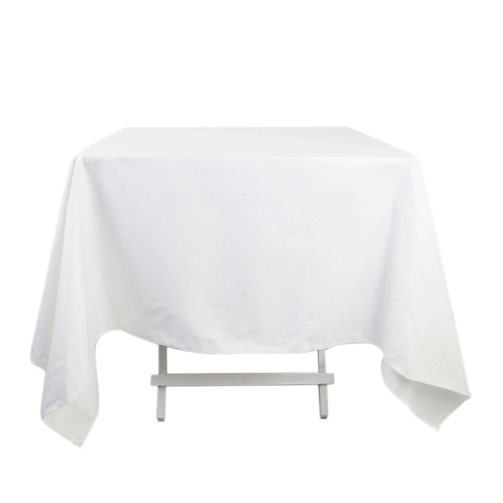 100% Cotton Square Tablecloth 70"x70" White Linen - Soft & Breathable Table Topper - Image 7