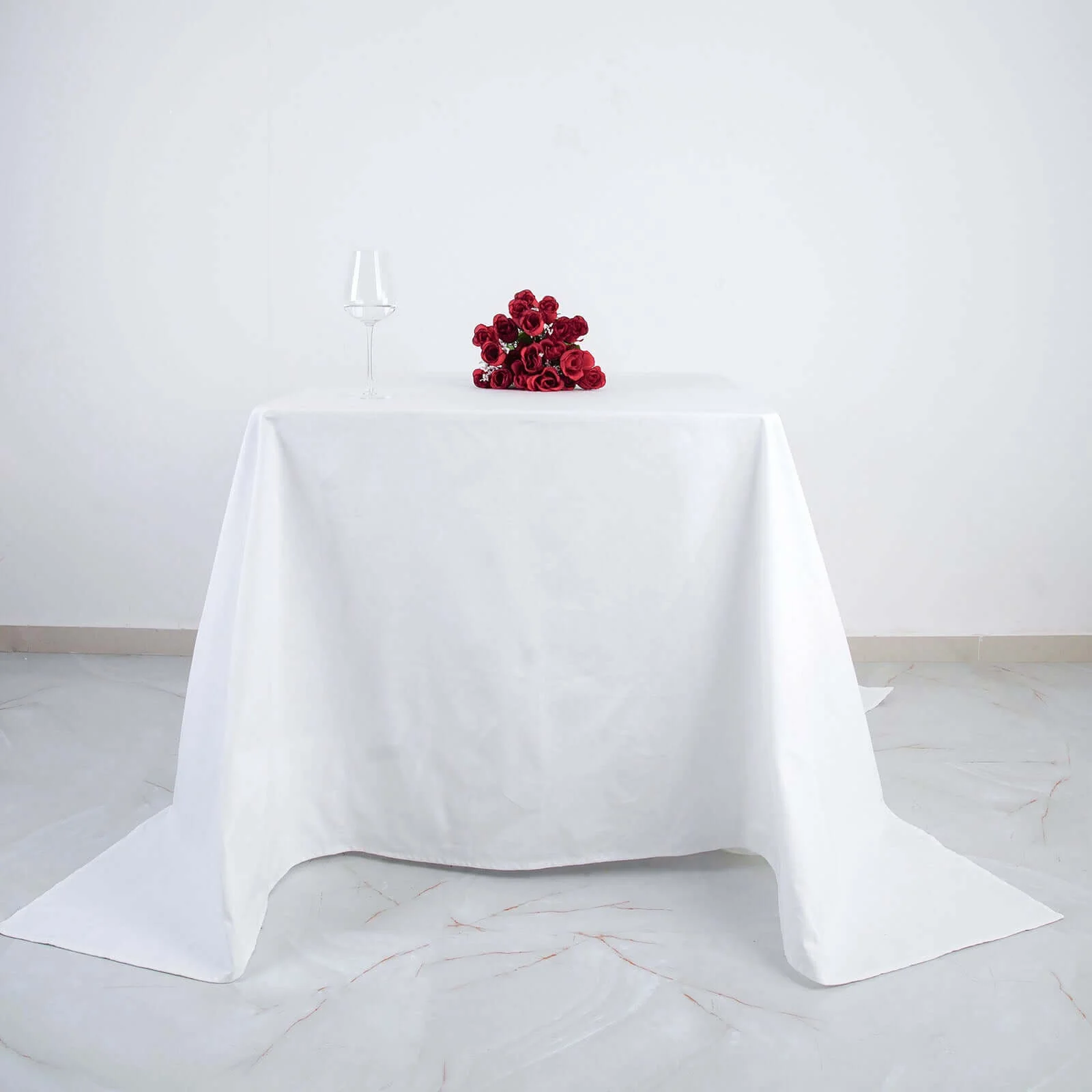 100% Cotton Square Tablecloth 90"x90" White Linen - Soft & Breathable Table Cover for Stylish Tablescapes - Image 2