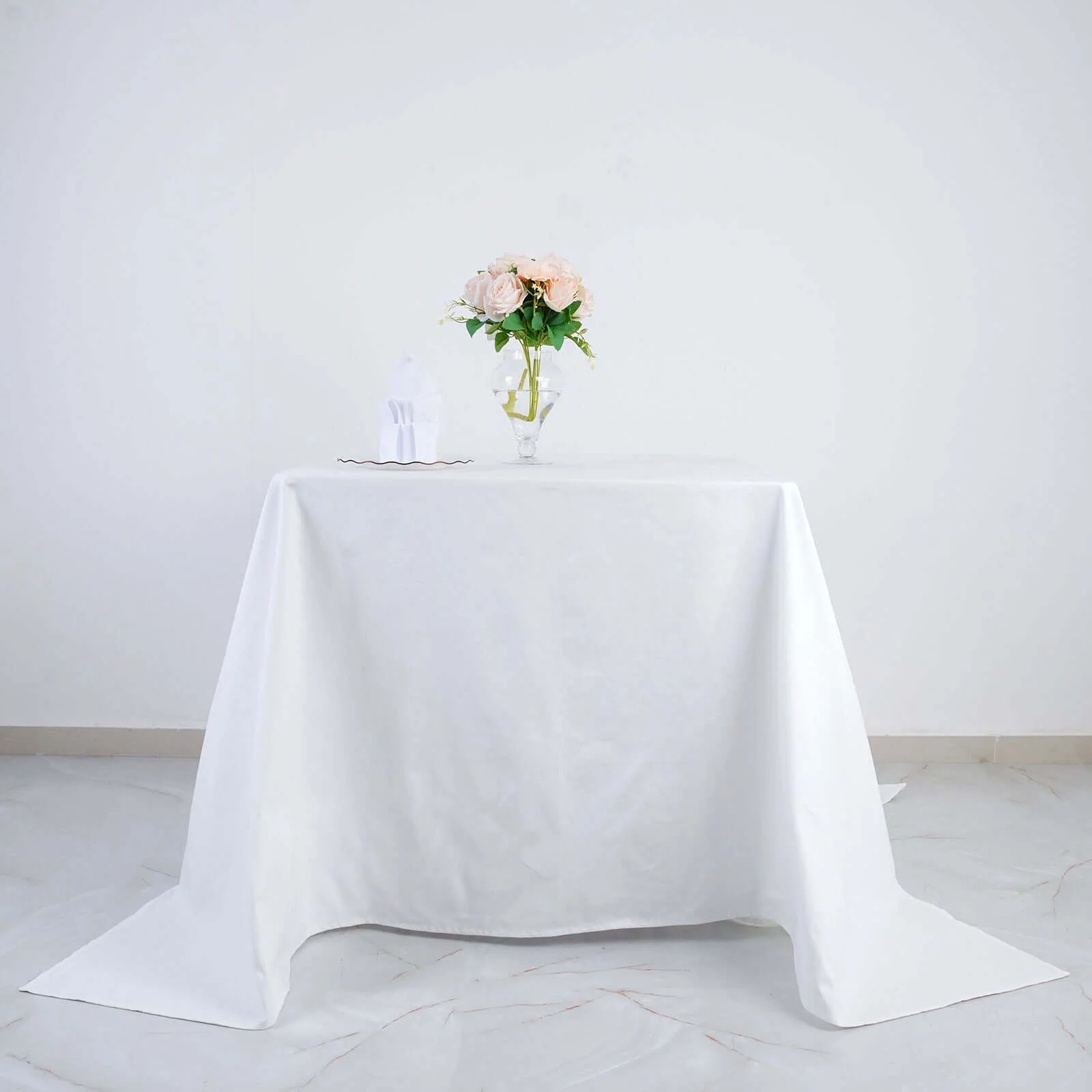 100% Cotton Square Tablecloth 90"x90" White Linen - Soft & Breathable Table Cover for Stylish Tablescapes - Image 5