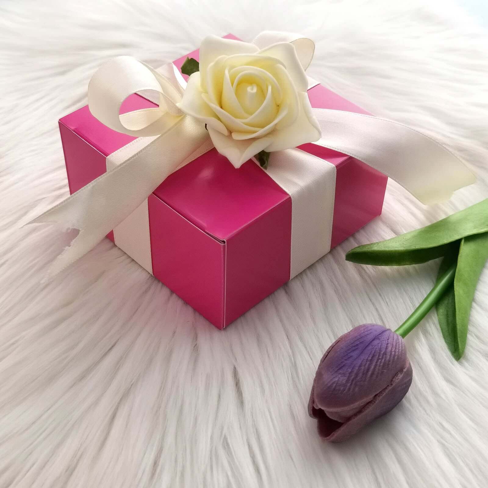 100 Pack Fuchsia Cake Cupcake Party Favor Gift Boxes, DIY 4"x4"x2" - Image 2