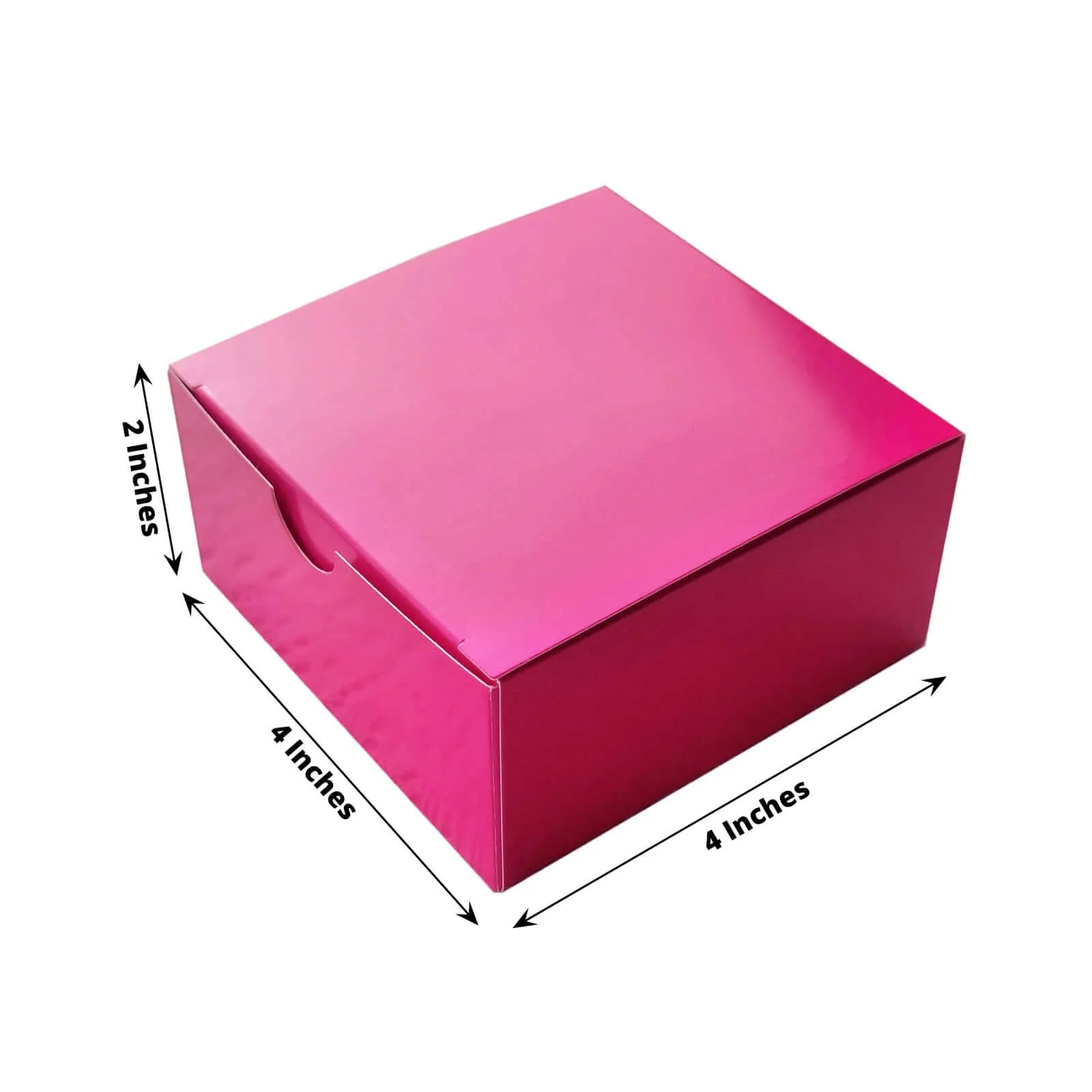 100 Pack Fuchsia Cake Cupcake Party Favor Gift Boxes, DIY 4"x4"x2" - Image 3