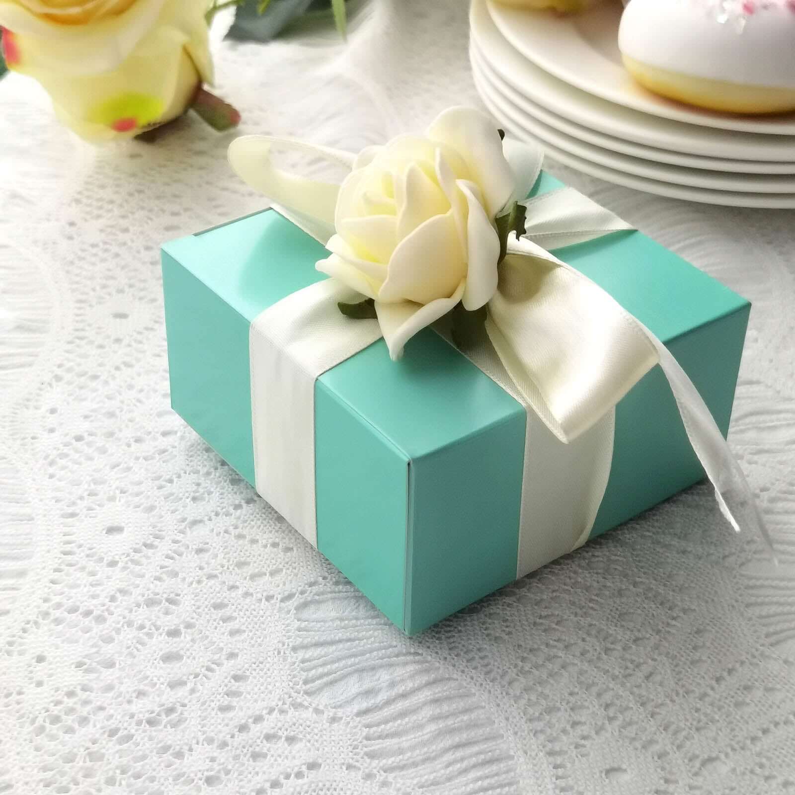 100 Pack Turquoise Cake Cupcake Party Favor Gift Boxes, DIY 4"x4"x2" - Image 7