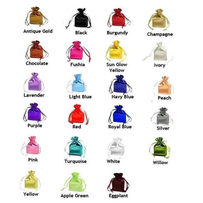 100 Pack Personalized Diamond Letter Satin Wedding Favor Bags with Drawstring 4"x6" - Image 3
