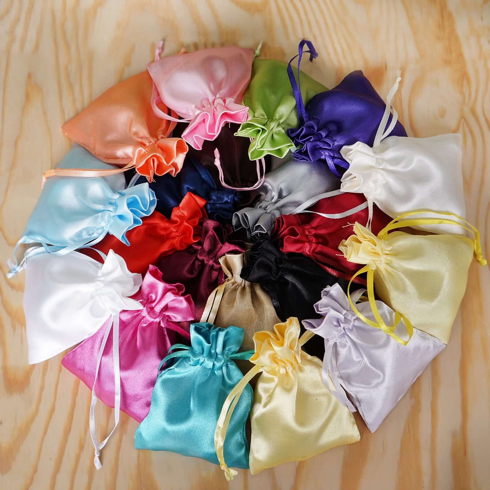 100 Pack Personalized Satin Drawstring Wedding Favor Bags 4"x6" - Image 7