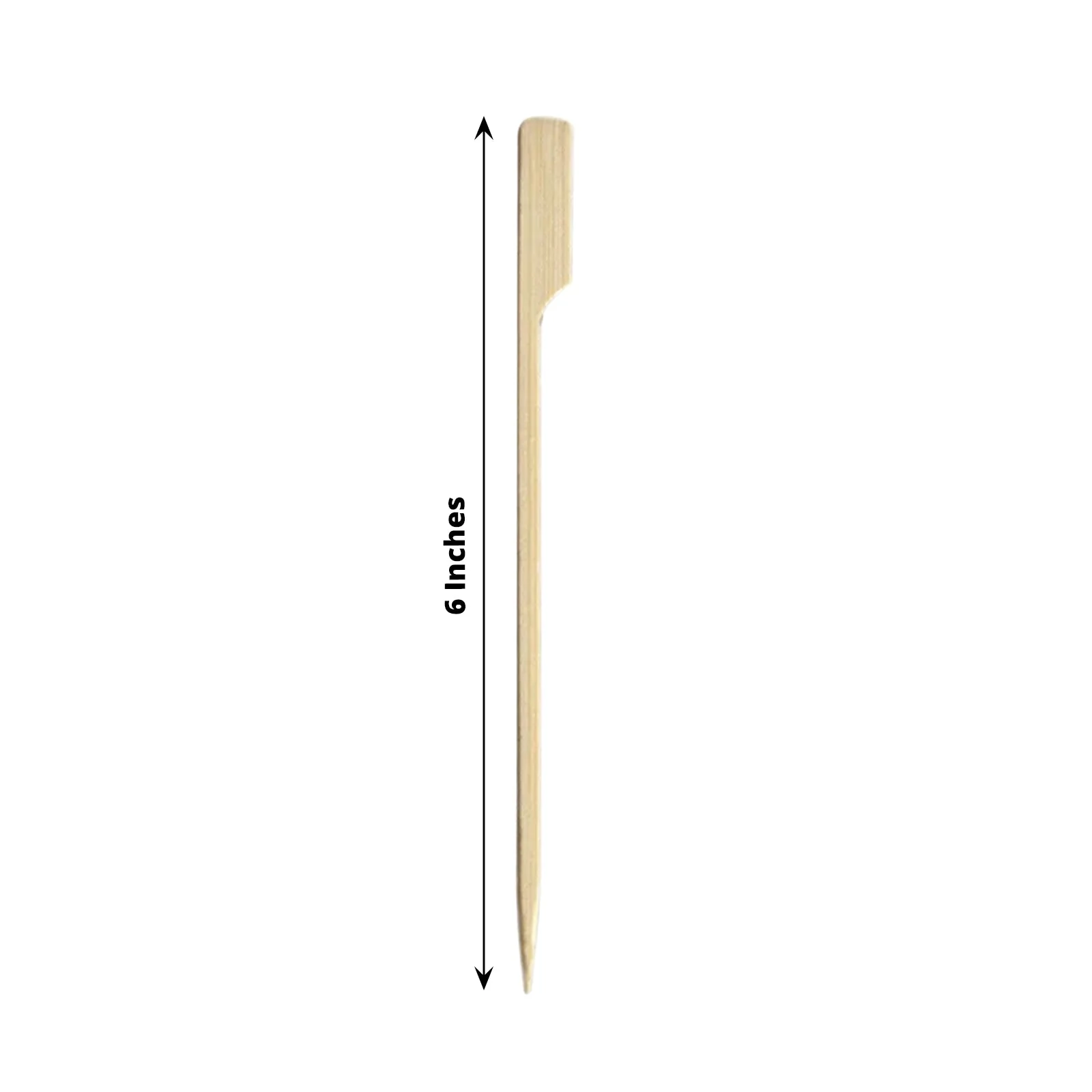 100-Pack Bamboo Skewers 6" Natural Paddle Shaped - Eco Friendly Wooden Cocktail Picks for Appetizers Fruit Kabobs & Party Platter Displays - Image 3