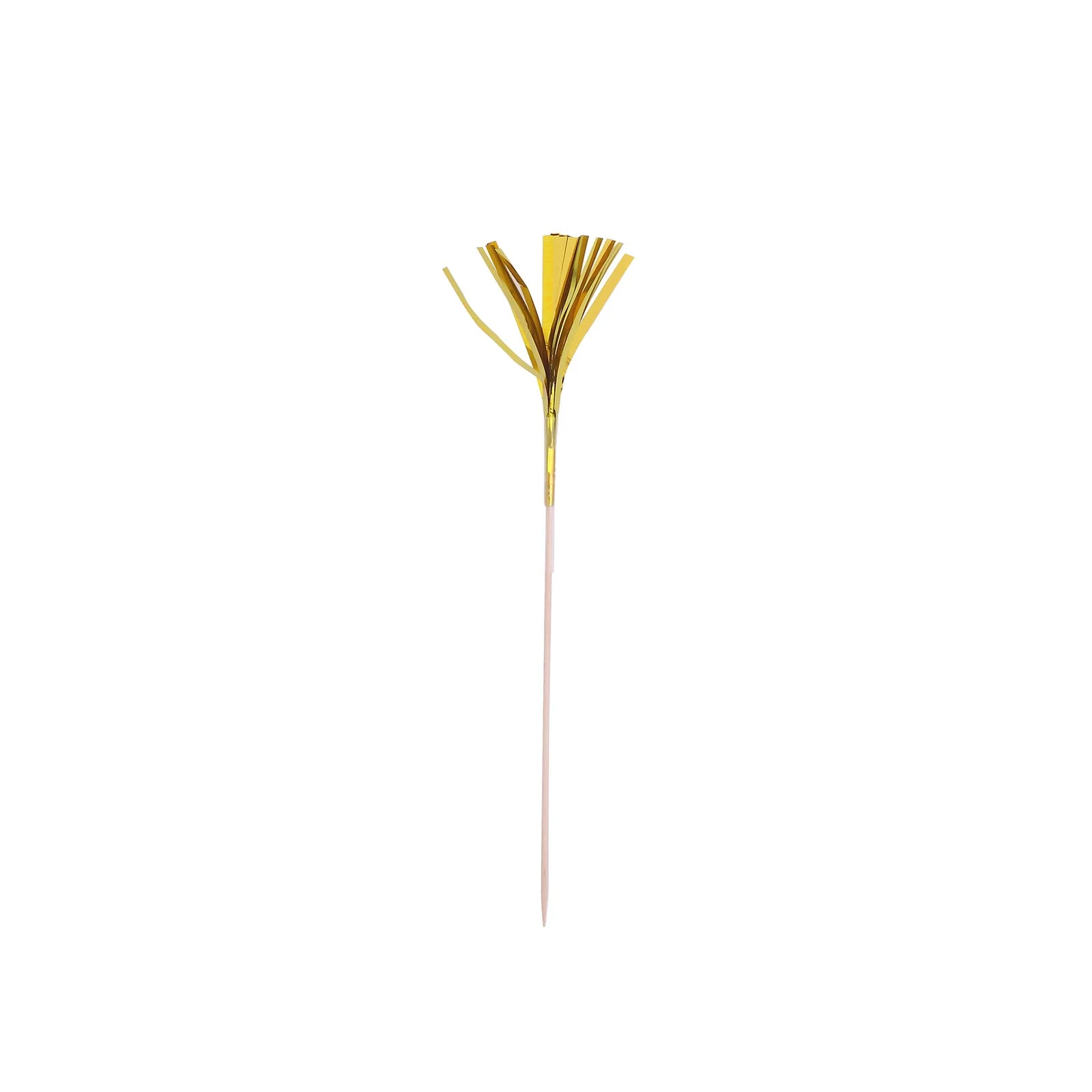 100-Pack Bamboo Skewers 9", Gold Firework Festive Foil Frills Cupcake Toppers - Cocktail Food Picks - Image 7