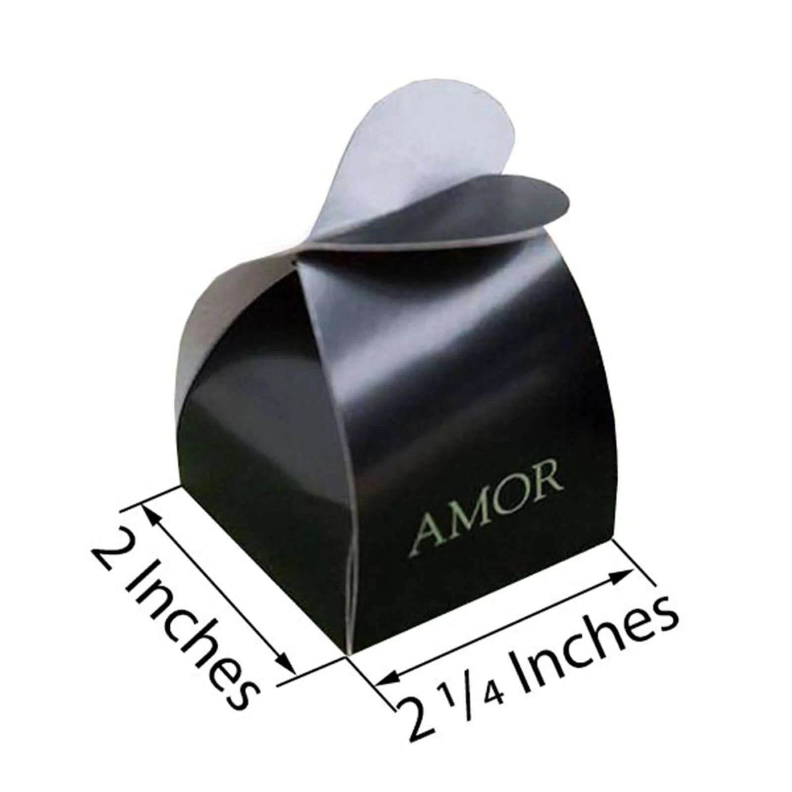 100 Pack Chocolate Brown Heart Top Party Favor Candy Gift Boxes - Image 2