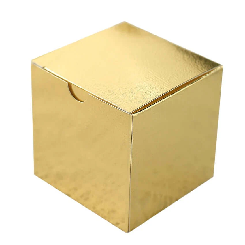 100 Pack Easy DIY Gold Party Or Shower Favor Candy Gift Boxes - 3" - Image 6