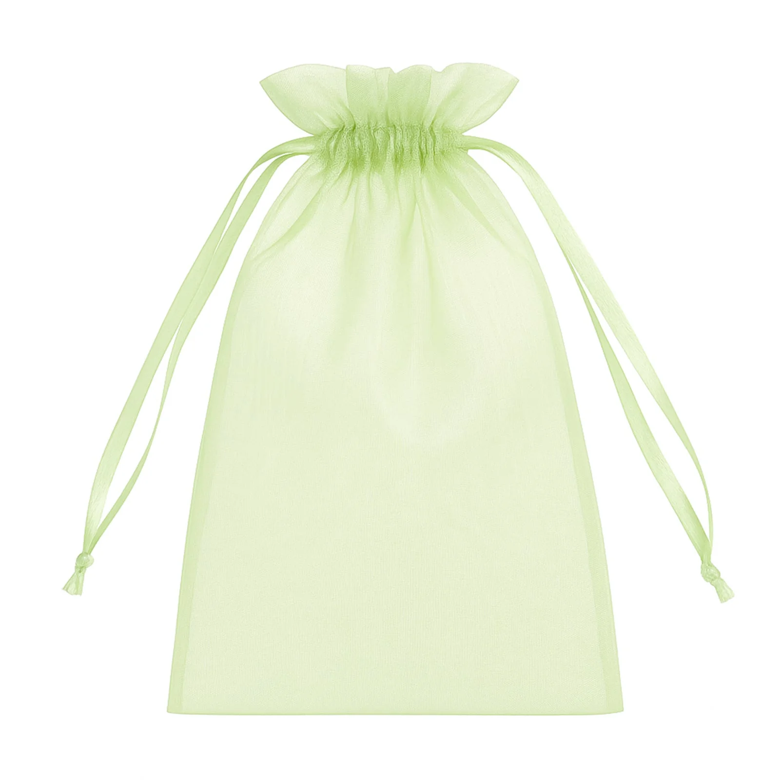 100 Pack Mint Organza Drawstring Gift Bags, 6" x 9" – Wedding Party Favor Bags - Image 2
