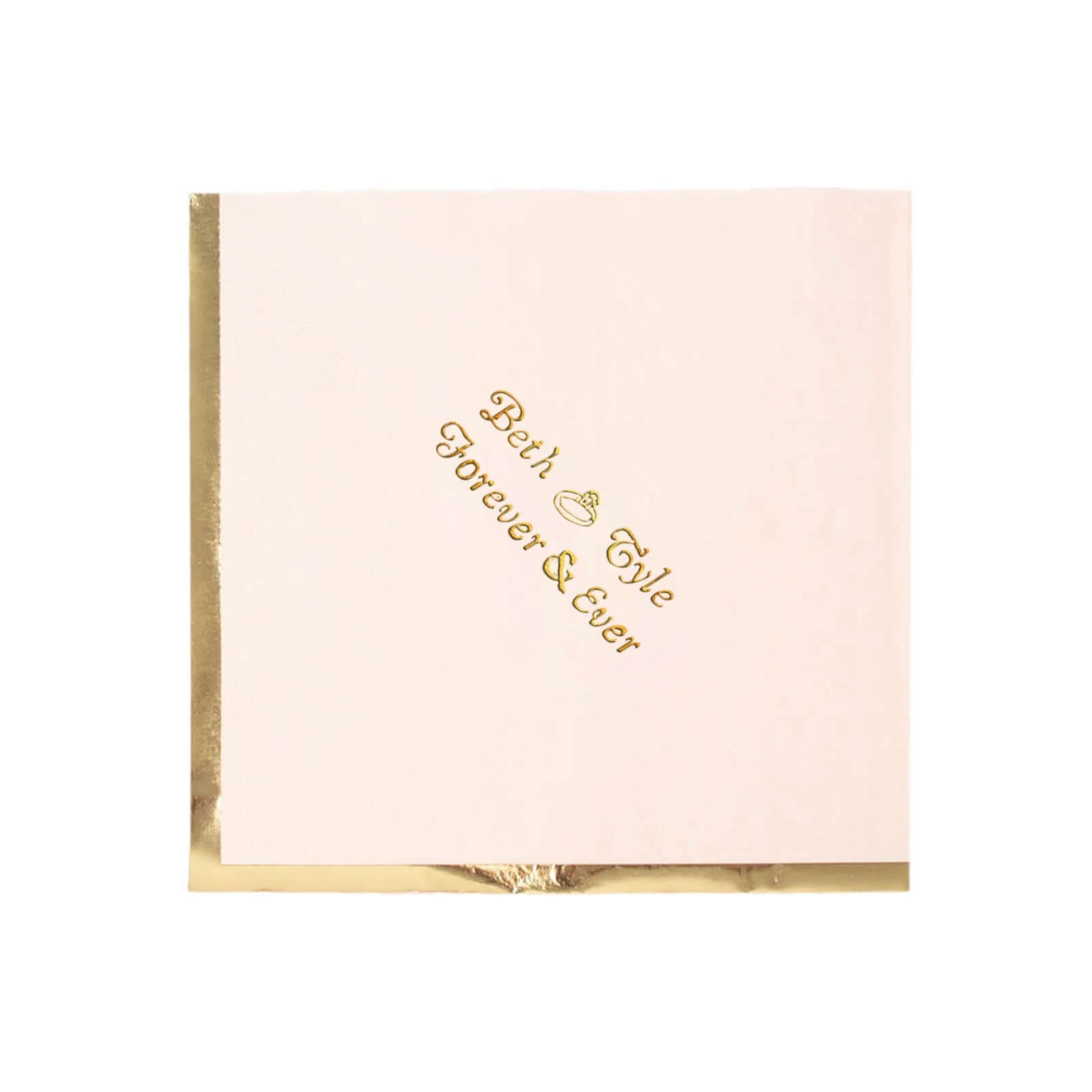 100-Pack Paper Cocktail Napkins 2-Ply Personalized Small Emblem with Gold Foil Edge 13"x13" - Custom Dinner Napkins