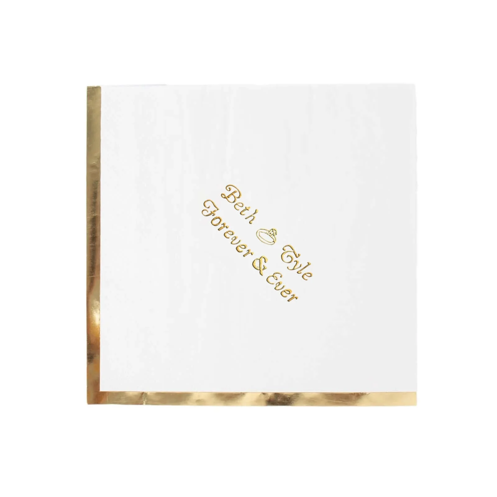 100-Pack Paper Cocktail Napkins 2-Ply Personalized Small Emblem with Gold Foil Edge 13"x13" - Custom Dinner Napkins - Image 10