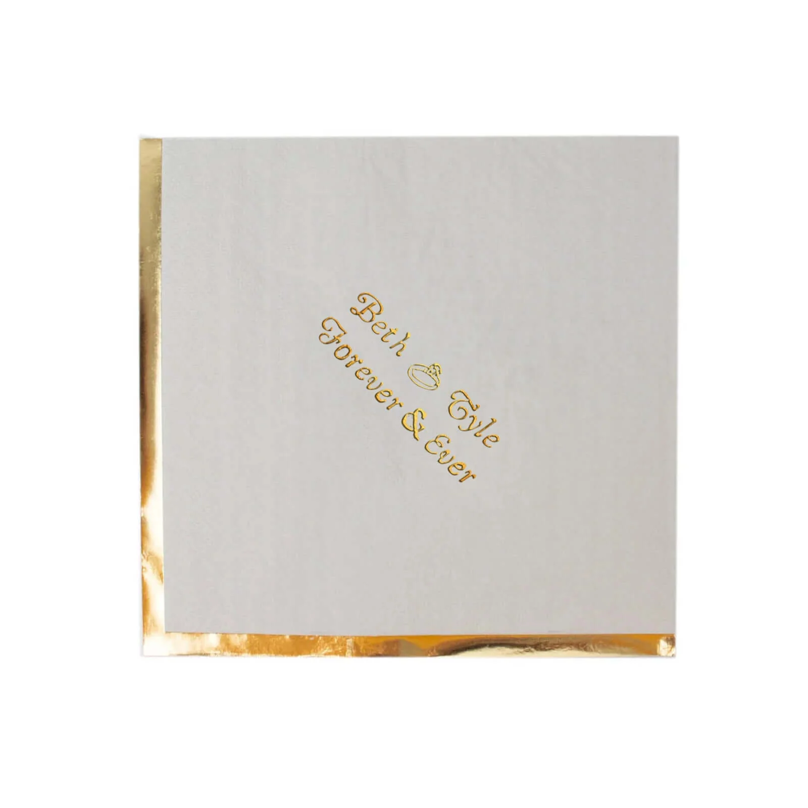 100-Pack Paper Cocktail Napkins 2-Ply Personalized Small Emblem with Gold Foil Edge 13"x13" - Custom Dinner Napkins - Image 6