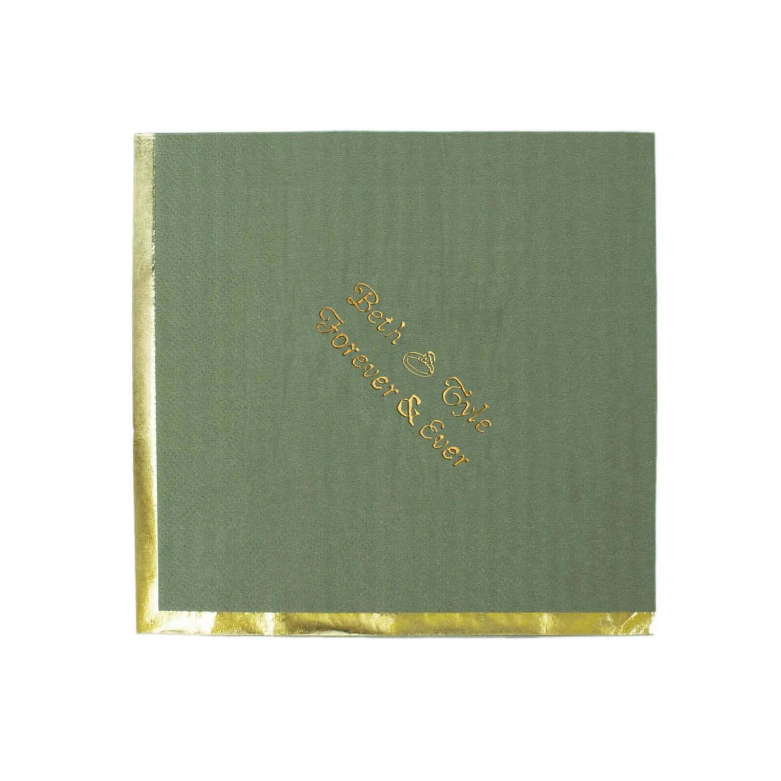 100-Pack Paper Cocktail Napkins 2-Ply Personalized Small Emblem with Gold Foil Edge 13"x13" - Custom Dinner Napkins - Image 7