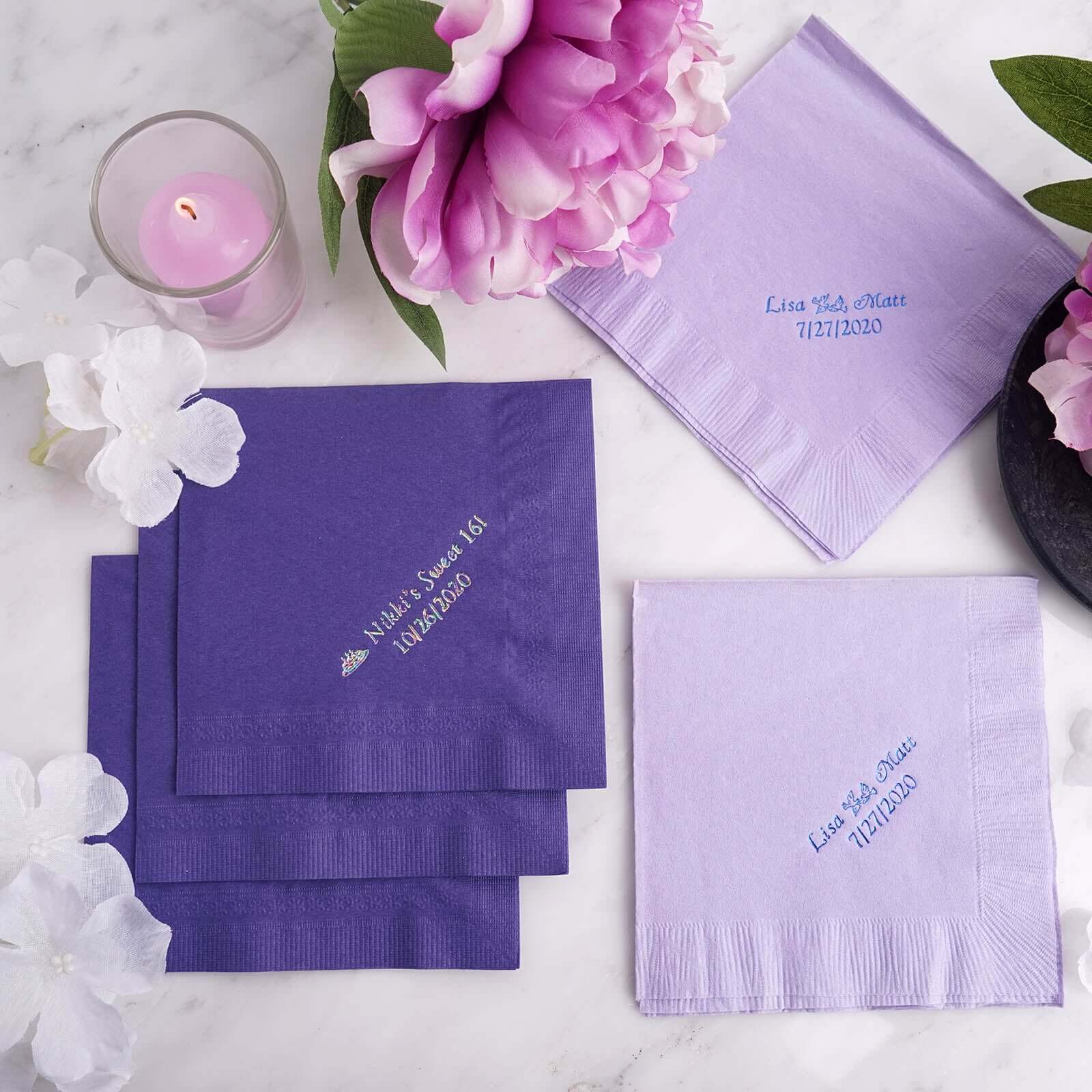 100-Pack Paper Cocktail Napkins Personalized Small Emblem - Custom Napkins for Weddings - Image 10