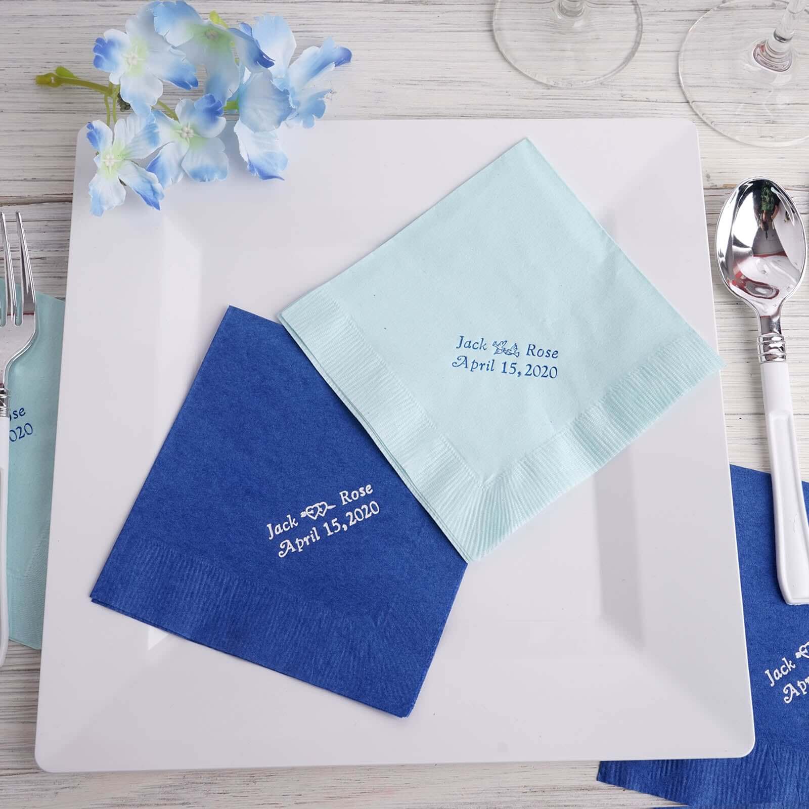 100-Pack Paper Cocktail Napkins Personalized Small Emblem - Custom Napkins for Weddings - Image 11