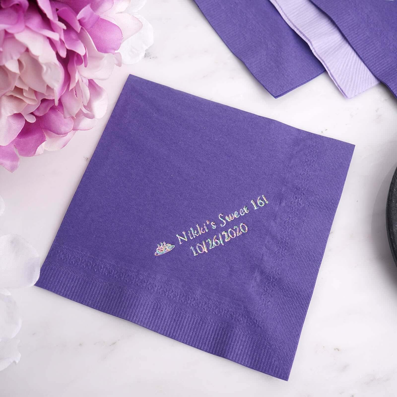 100-Pack Paper Cocktail Napkins Personalized Small Emblem - Custom Napkins for Weddings - Image 12