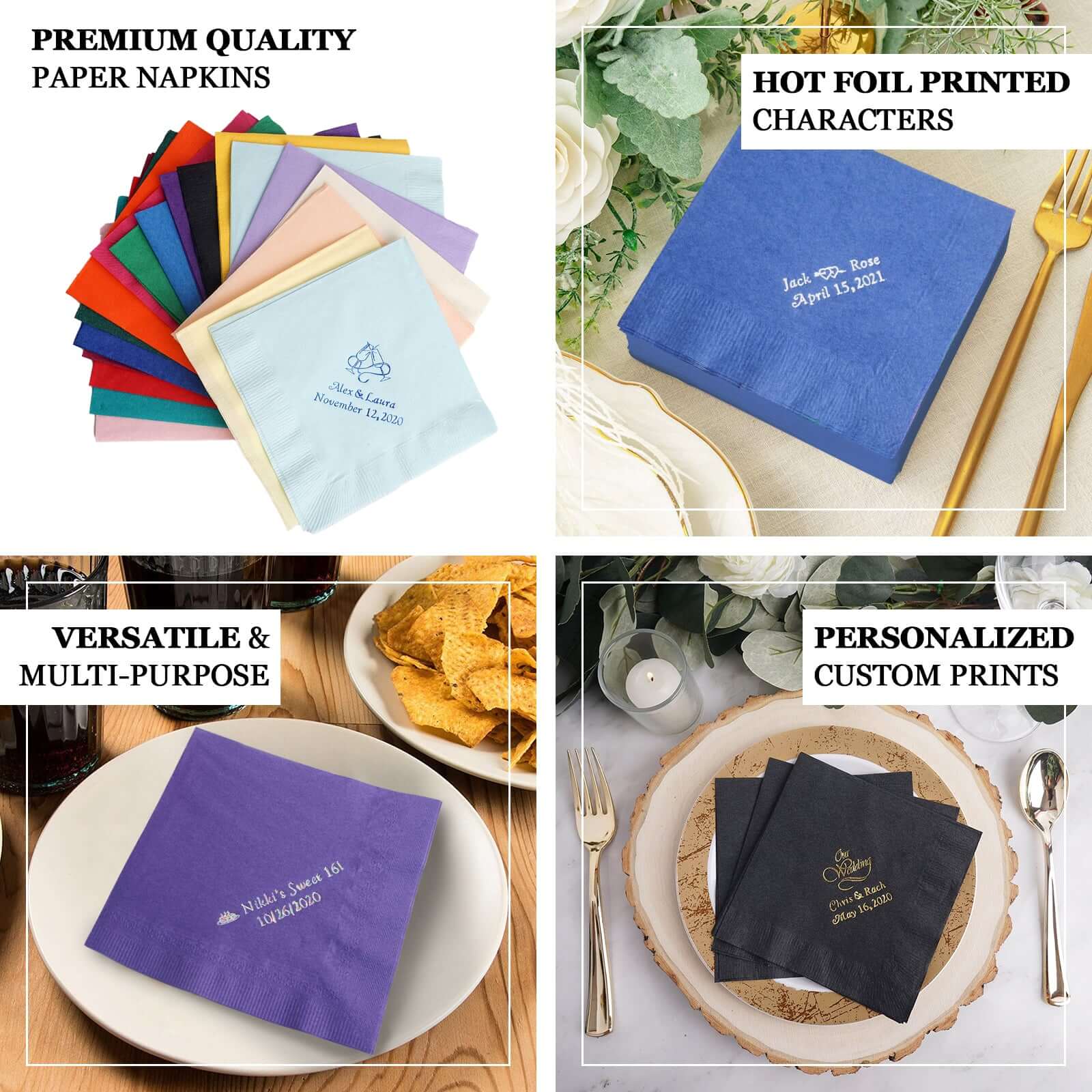 100-Pack Paper Cocktail Napkins Personalized Small Emblem - Custom Napkins for Weddings - Image 4
