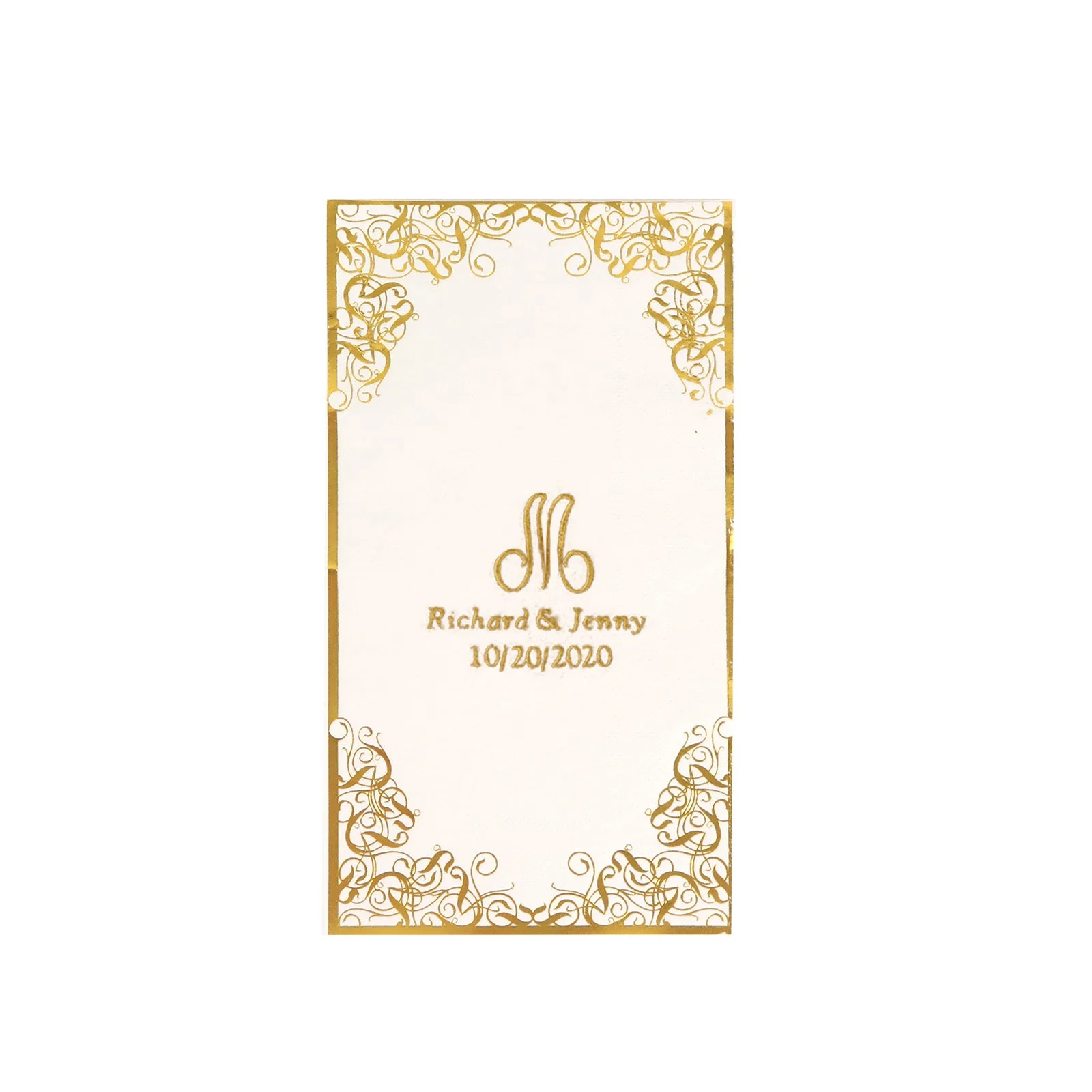 100-Pack Paper Dinner Napkins 2-Ply Personalized Monogram with Foil Lace Design White - Soft Initial Party Napkins - Image 3