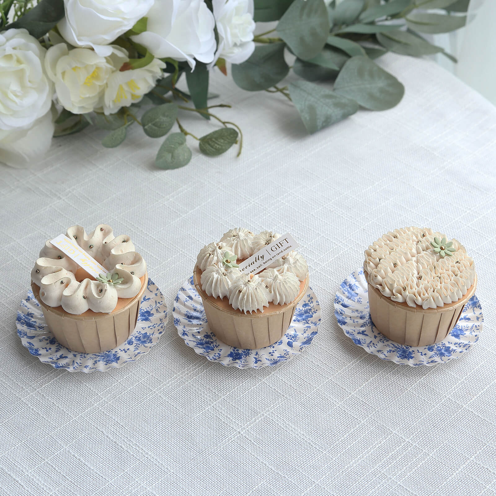 100-Pack Paper Round Plates 3.5" White with Blue French Toile Design & Scalloped Rim - 250GSM Disposable Mini Dessert Party Plates for Tapas, Appetizers & Finger Foods - Image 10