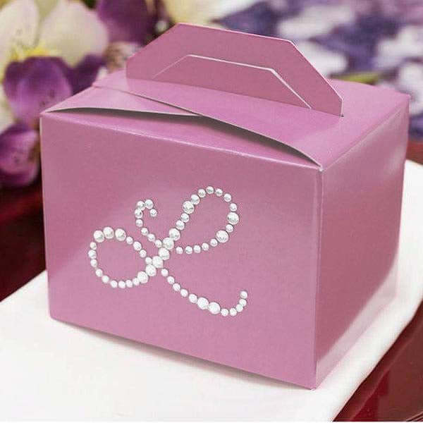 100 Pack Personalized Diamond Monogram Tote Wedding Favor Gift Boxes - Image 5