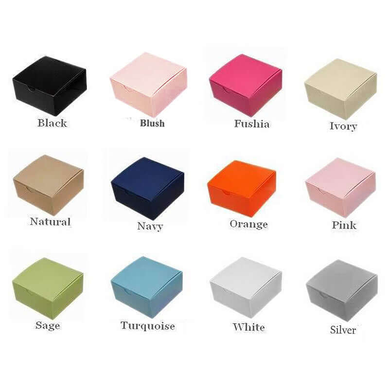100 Pack Personalized Mini Cake Wedding Favor Gift Boxes 4"x4"x2" - Image 2