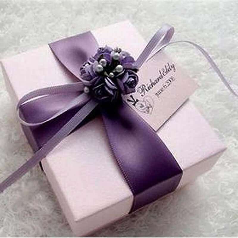 100 Pack Personalized Mini Cake Wedding Favor Gift Boxes With Large Emblem 4"x4"x2" - Image 12